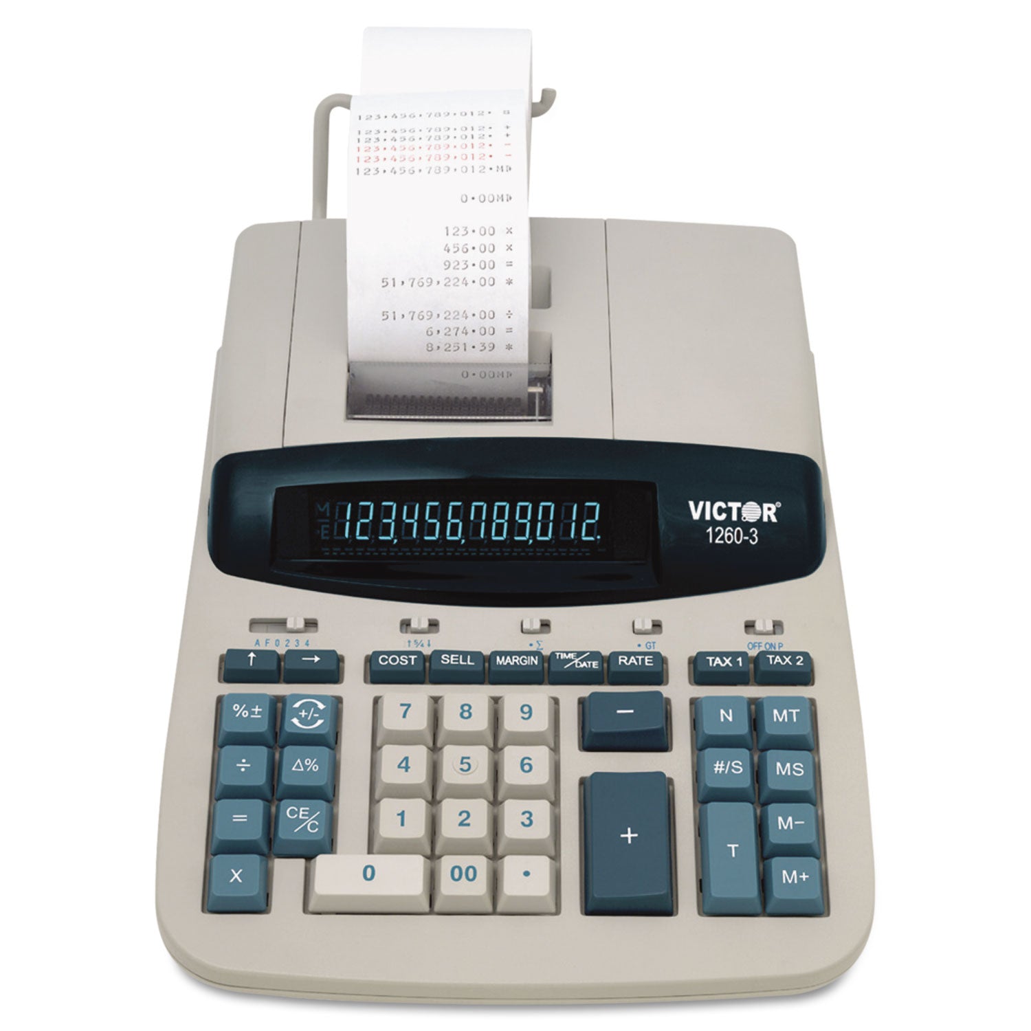 1260-3 Two-Color Heavy-Duty Printing Calculator, Black/Red Print, 4.6 Lines/Sec -