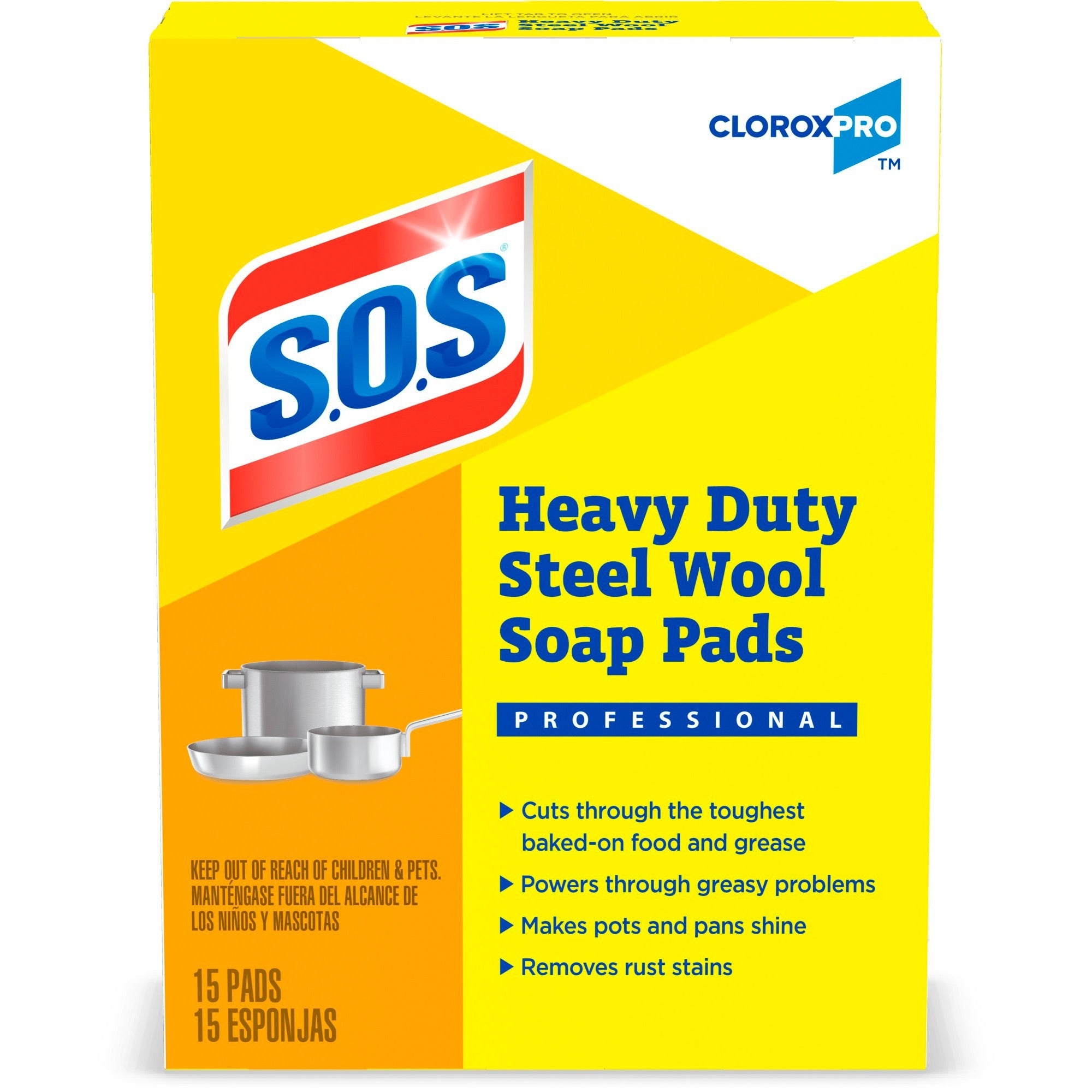 S.O.S. Steel Wool Soap Pads, Sold as 1 Box, 15 Each per Box - 1