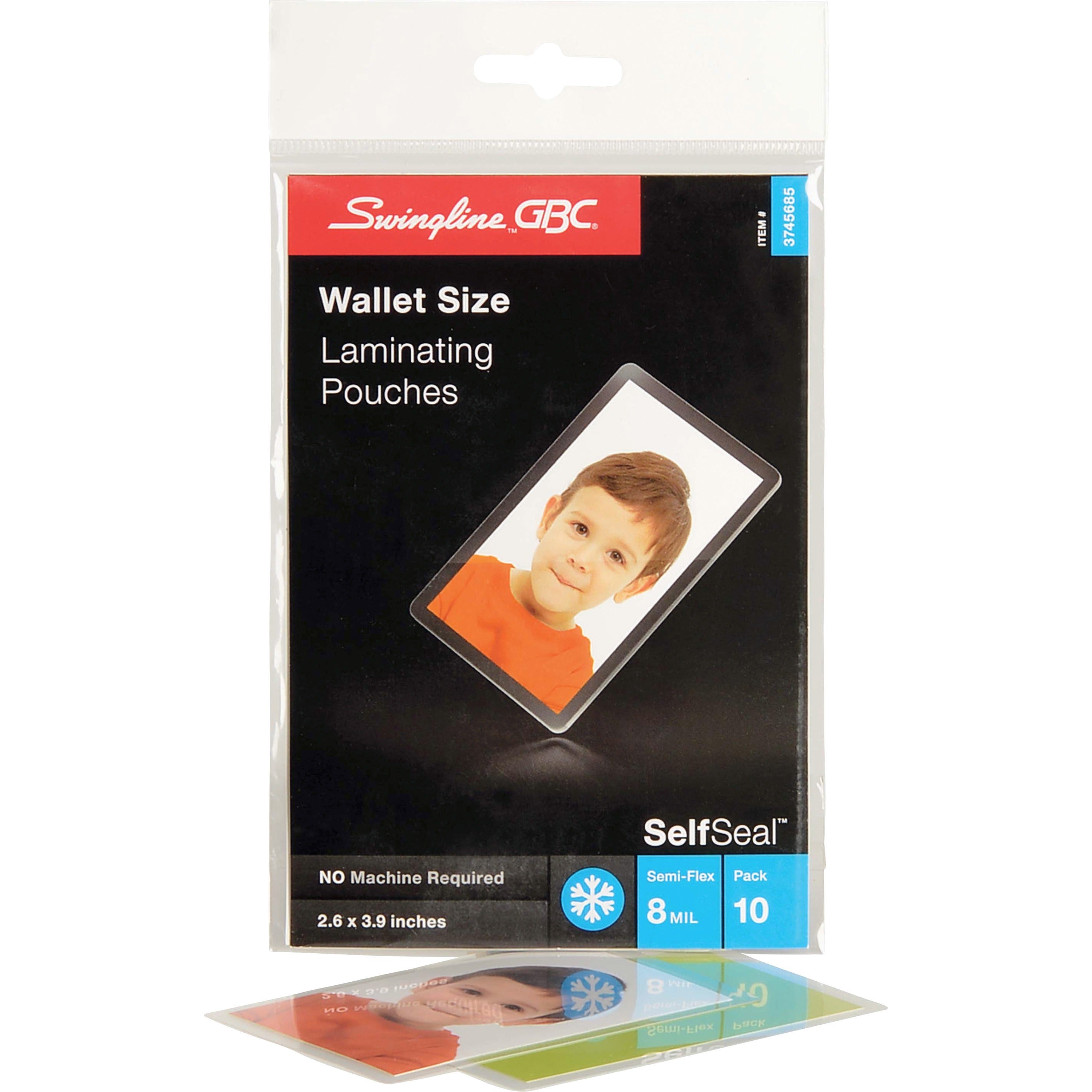 gbc-self-sealing-laminating-pouches-sheet-size-supported-wallet-size-laminating-pouch-sheet-size-238-width-x-388-length-x-8-mil-thickness-glossy-for-document-photo-self-adhesive-easy-peel-durable-clear-10-pack_gbc3745685 - 1