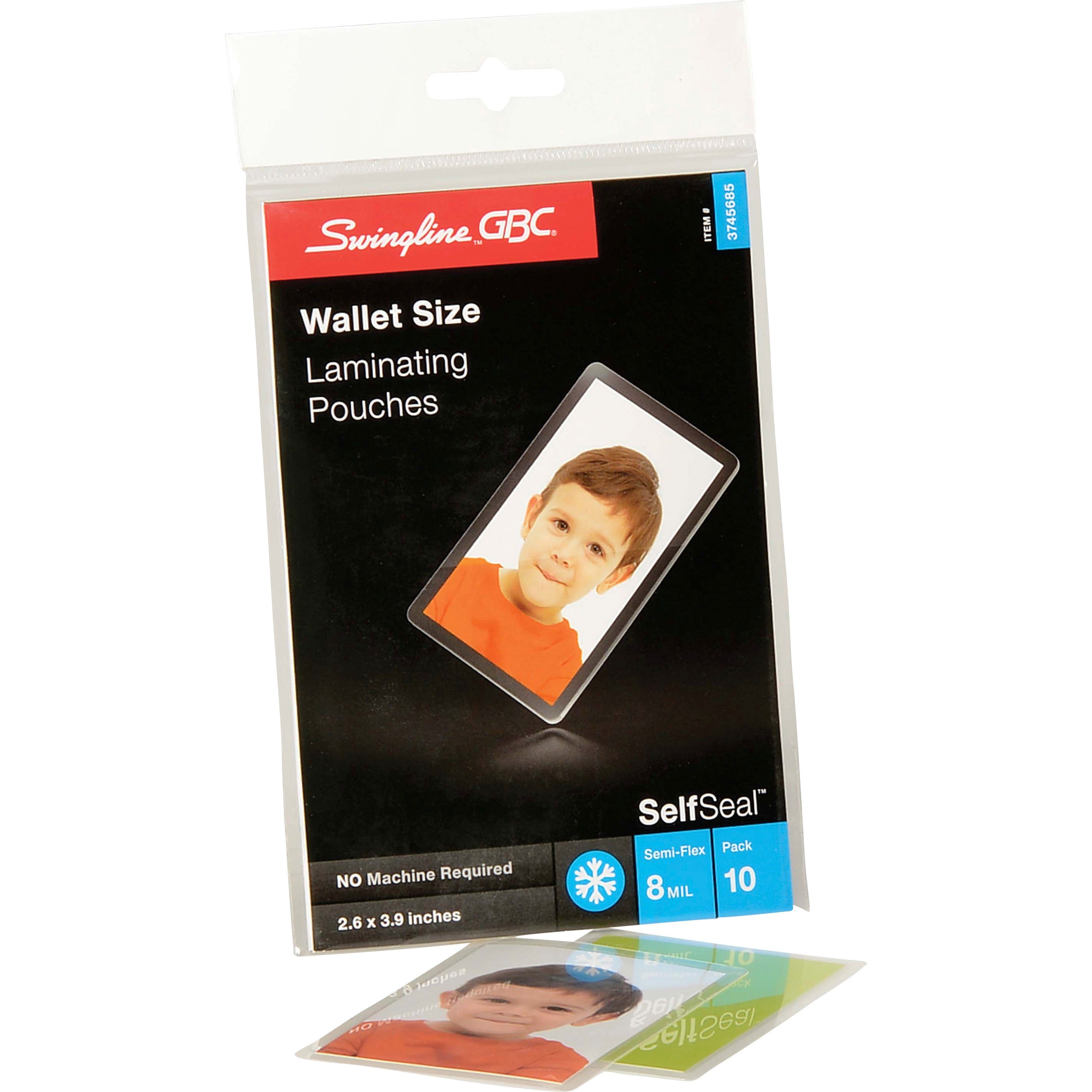 gbc-self-sealing-laminating-pouches-sheet-size-supported-wallet-size-laminating-pouch-sheet-size-238-width-x-388-length-x-8-mil-thickness-glossy-for-document-photo-self-adhesive-easy-peel-durable-clear-10-pack_gbc3745685 - 2