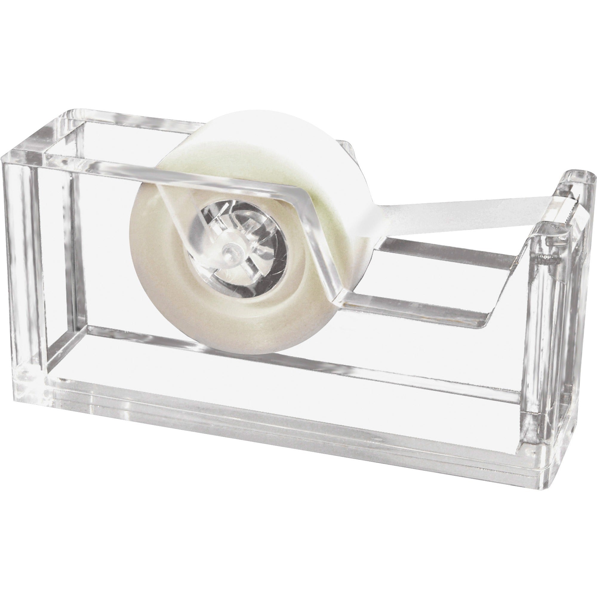 Kantek Acrylic Tape Dispenser - Holds Total 1 Tape(s) - Refillable - Non-skid Base - Clear - 1 Each -