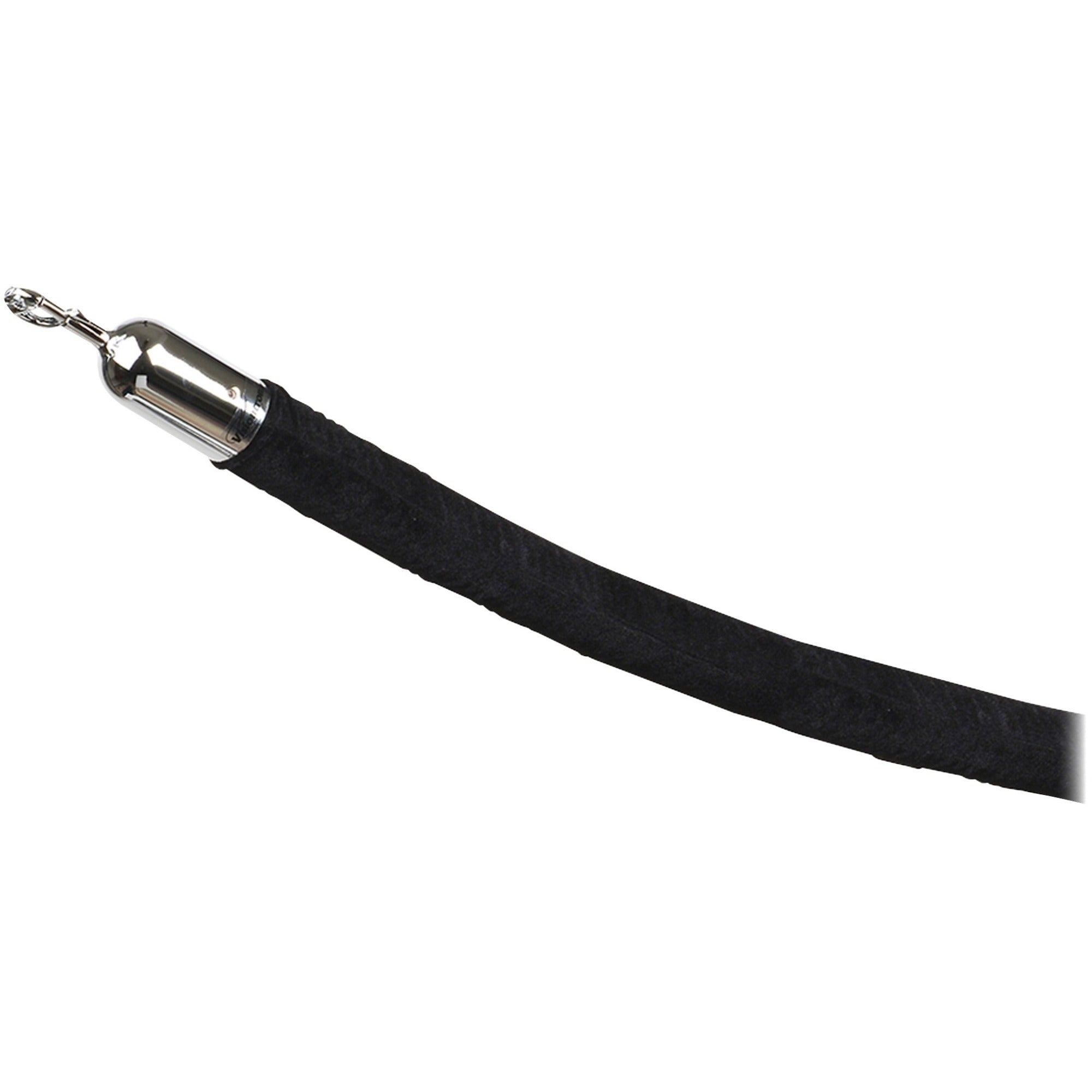 Tatco Velour Rope for Stanchion - Chrome Plated - 72" Black Rope - Black - 1 Each -