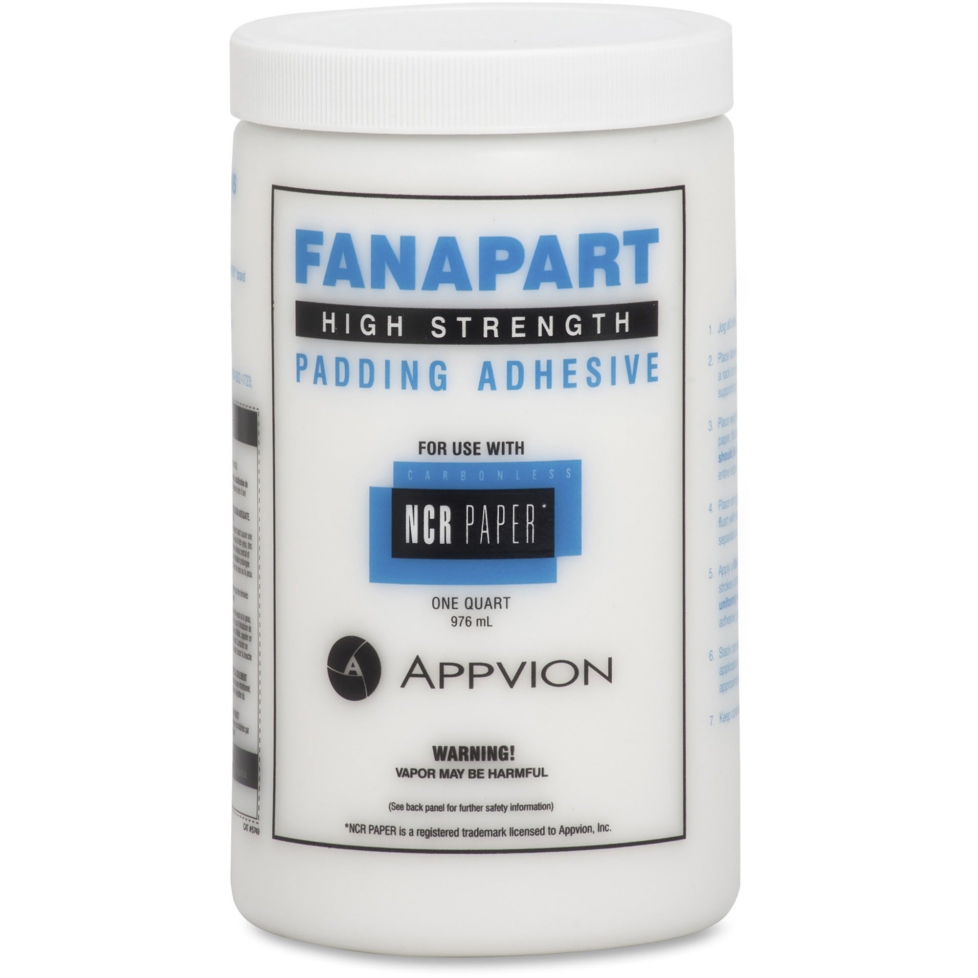 NCR Paper Fanapart Padding Adhesive - 1 quart - 1 Each -