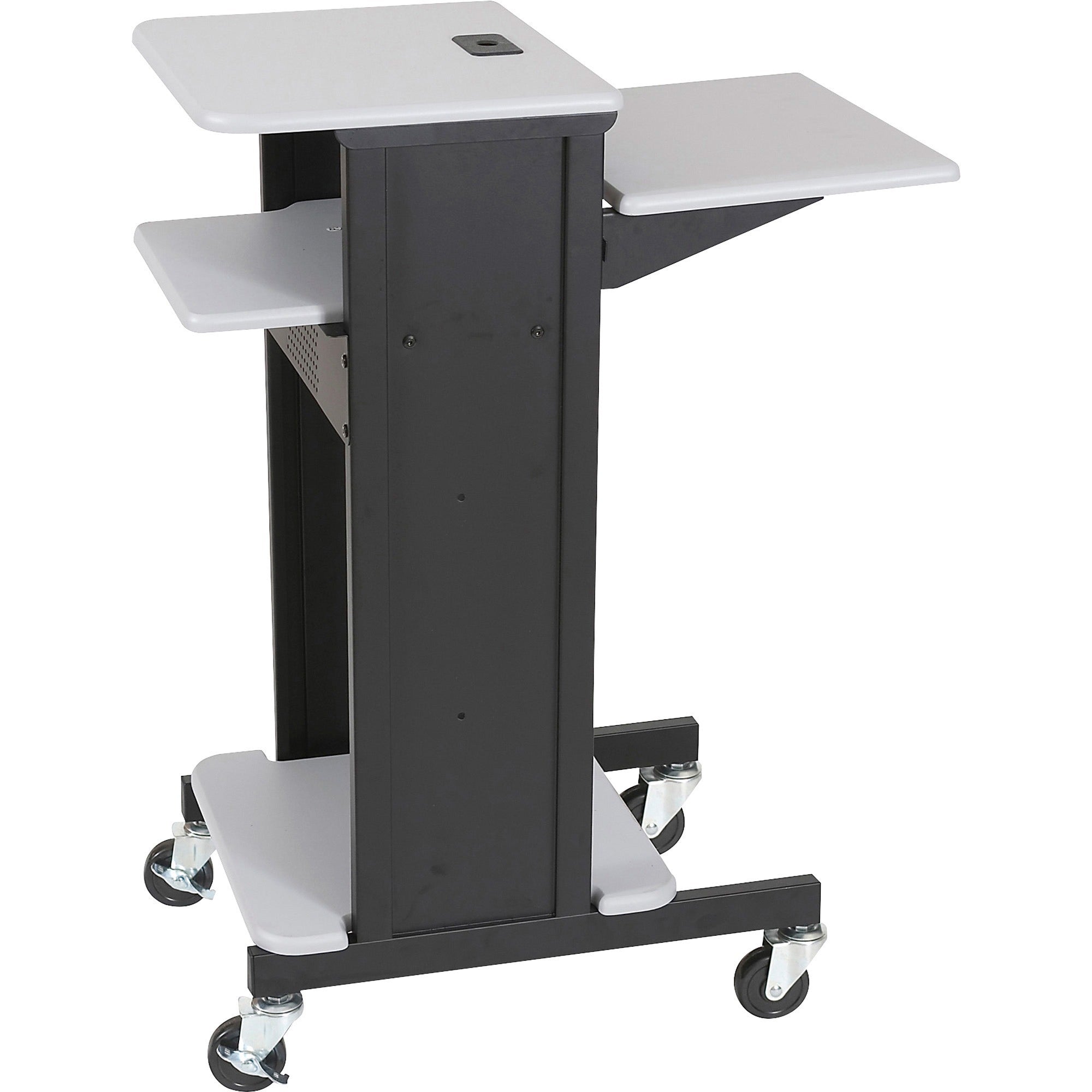 MooreCo 3-Shelf Presentation Cart - 2 x Shelf(ves) - 4.8" Height x 27" Width x 7.2" Depth - Gray -