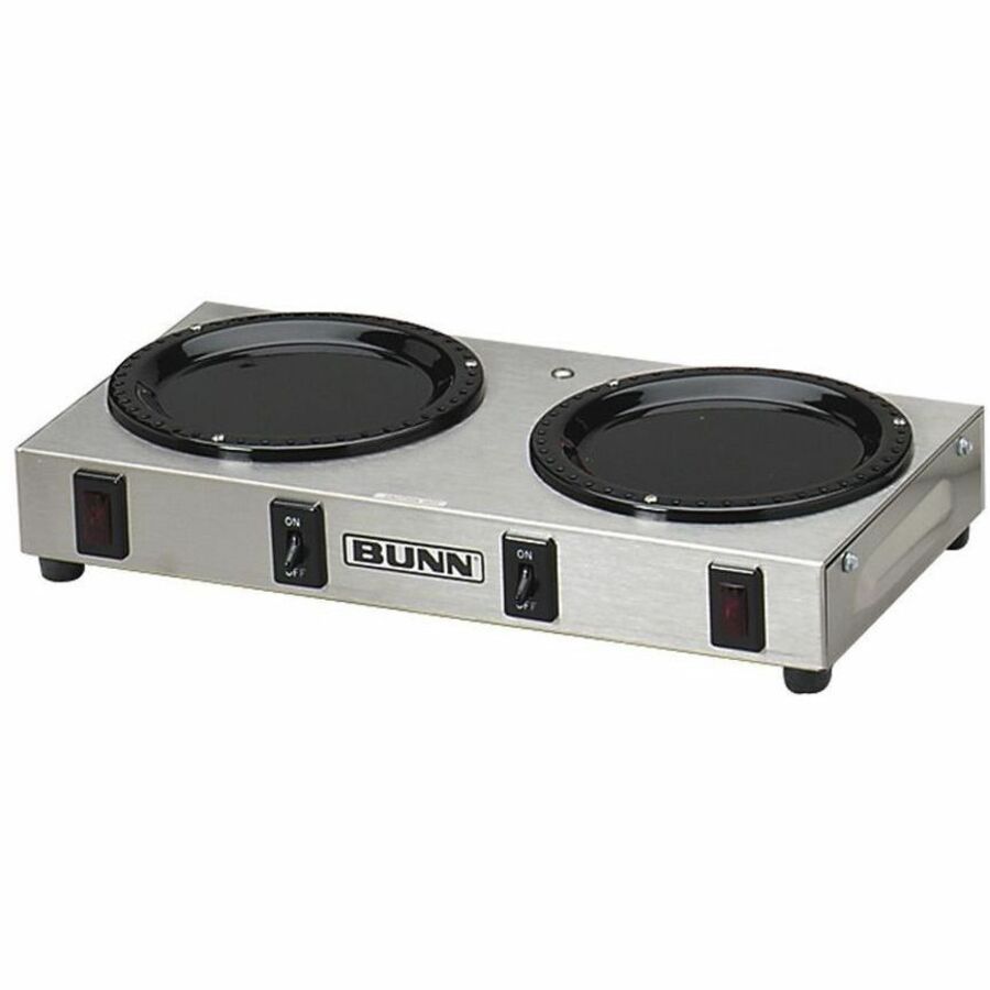 BUNN Two-Station Coffee Warmer - Dual Warmer/Plates - 130 W Electric Power Source - Stainless Steel - Stainless Steel -