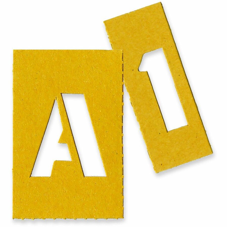 Chartpak Painting Letters/Numbers Stencils - 1" - Gothic - Yellow -