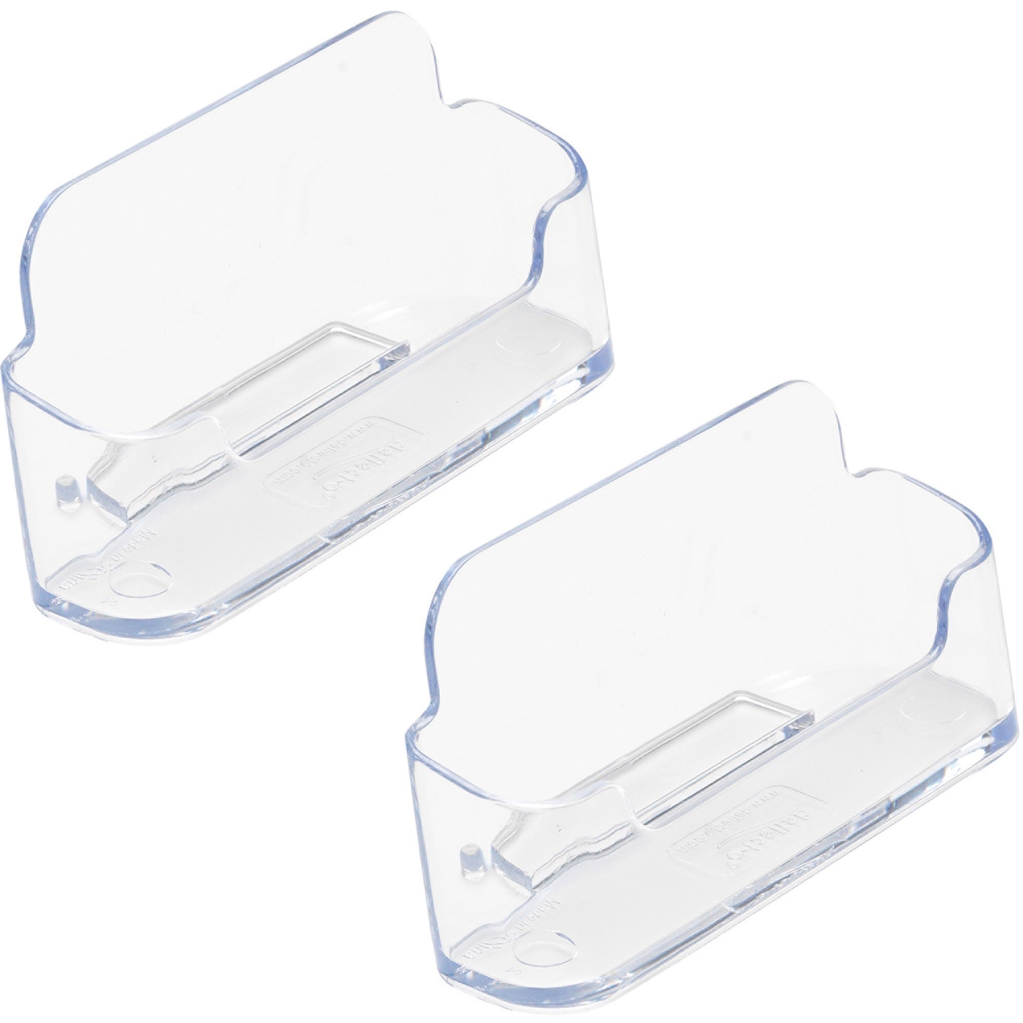 Deflecto Business Card Holders - 1.8" x 3.9" x 1.4" x - Plastic - 2 / Pack - Clear -