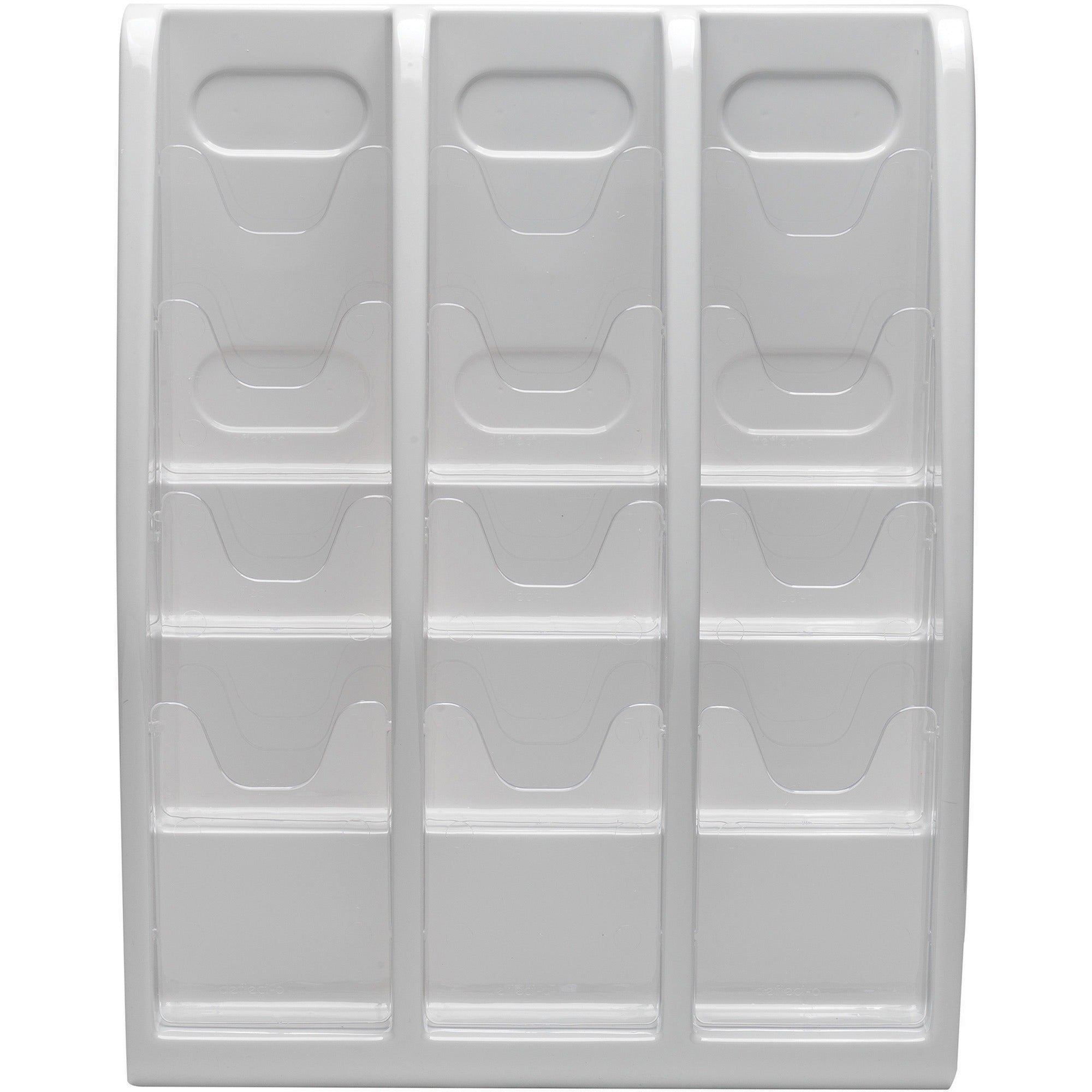 deflecto-multi-compartment-literature-display-12-pockets-198-height-x-158-width-x-5-depthdesktop-durable-lightweight-gray-plastic-1-each_def52809 - 2