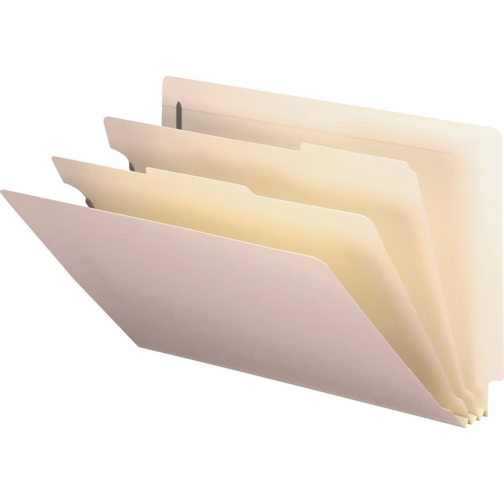 Smead Legal Recycled Classification Folder - 8 1/2" x 14" - 2" Expansion - 2 x 2B Fastener(s) - 2" Fastener Capacity for Folder - End Tab Location - 2 Divider(s) - Pressboard - Manila - 10% Recycled - 10 / Box -