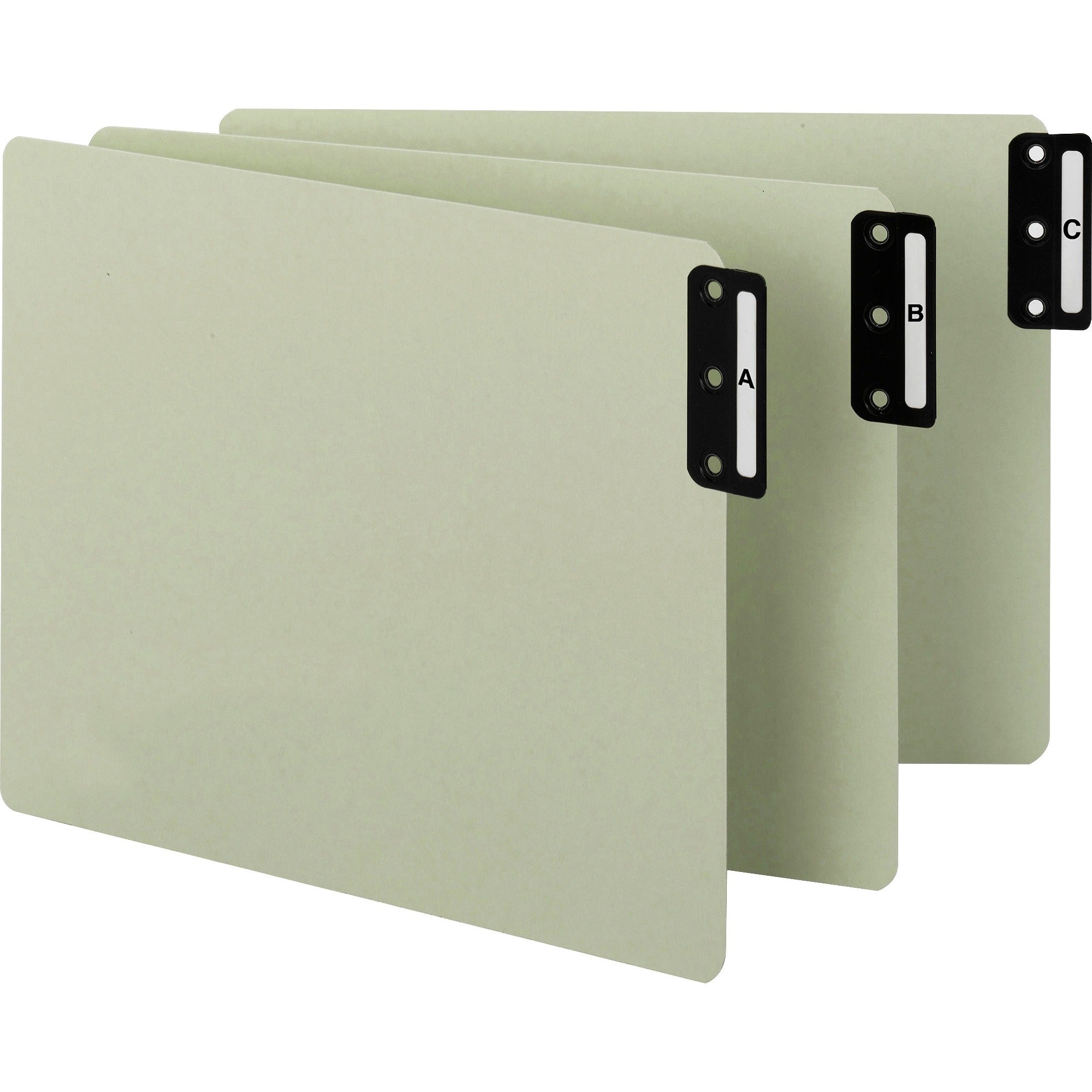 Smead 100% Recycled Filing Guides with Vertical Extra-Wide Blank Tab - Printed Tab(s) - Character - A-Z - 25 Tab(s)/Set0.50" Tab Width - Letter - Gray Metal, Green Pressboard Tab(s) - Recycled - 25 / Set -