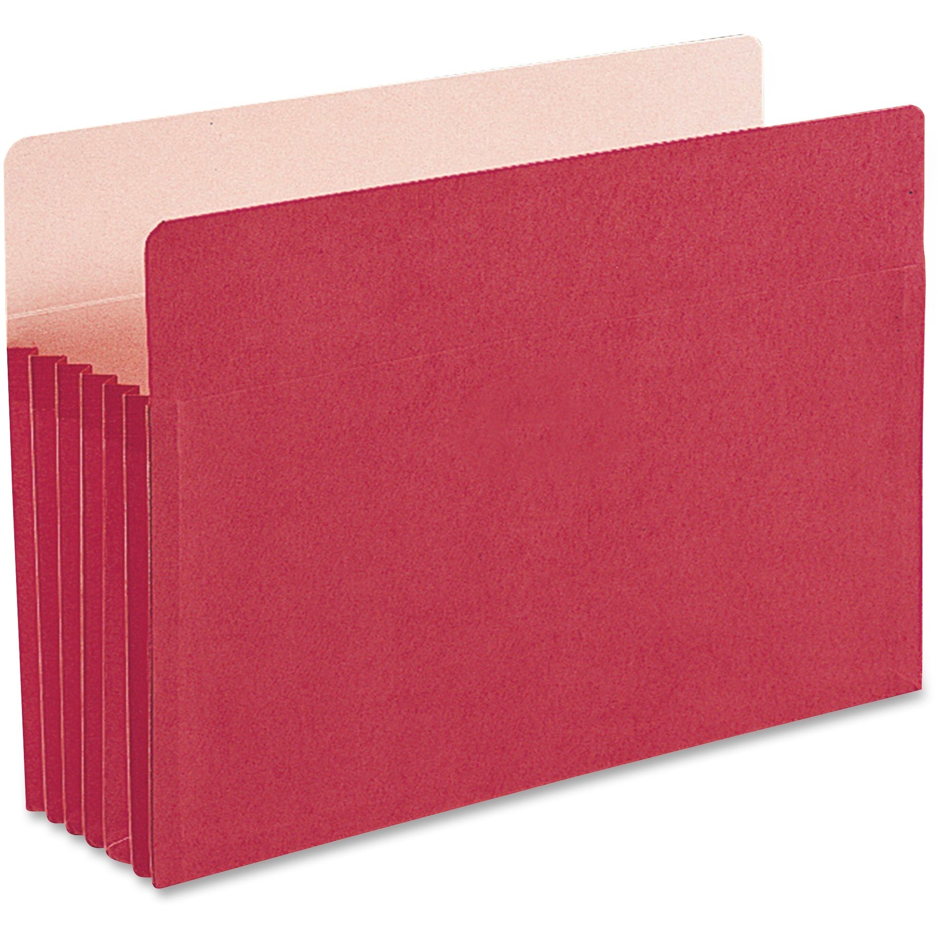 Smead Colored Straight Tab Cut Legal Recycled File Pocket - 8 1/2" x 14" - 5 1/4" Expansion - Top Tab Location - Manila - Red - 10% Recycled - 1 Each -