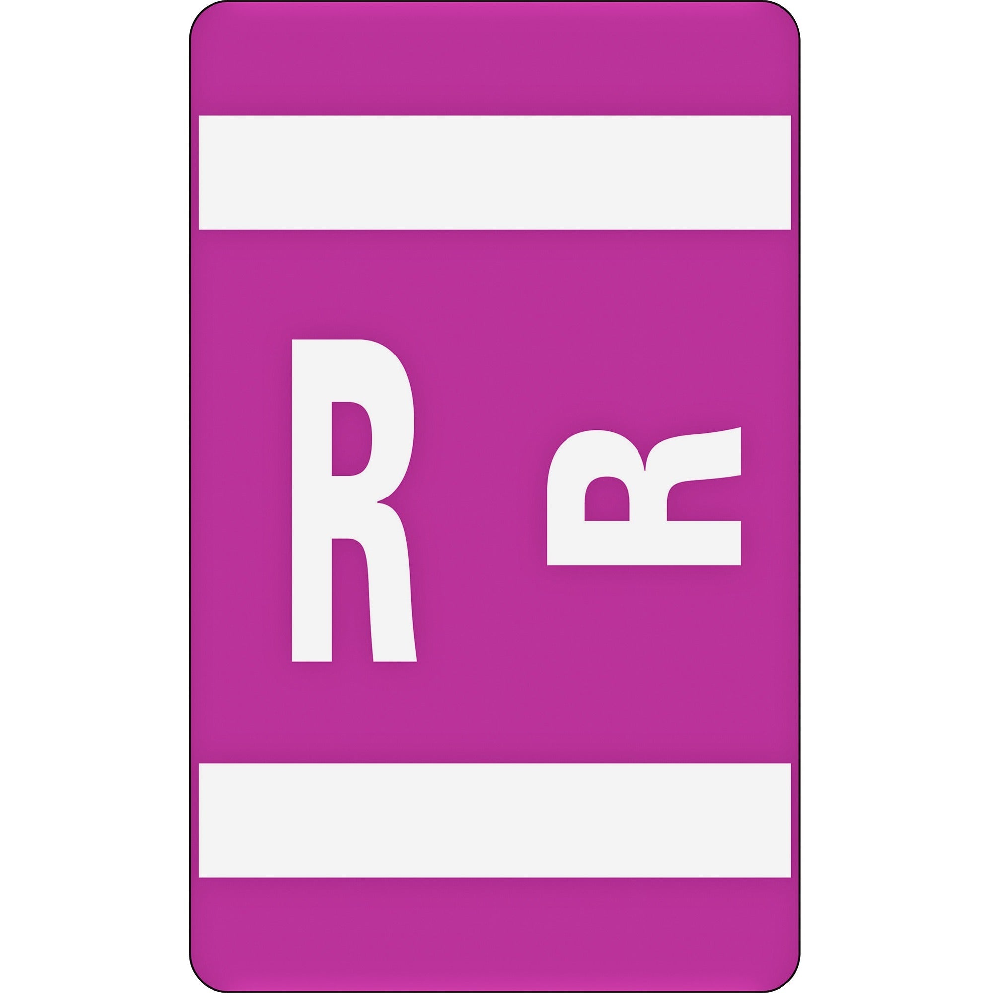 Smead AlphaZ ACCS Color-Coded Labels - "R" - 1" Width x 1 5/8" Length - Purple - 10 / Sheet - 100 / Pack -