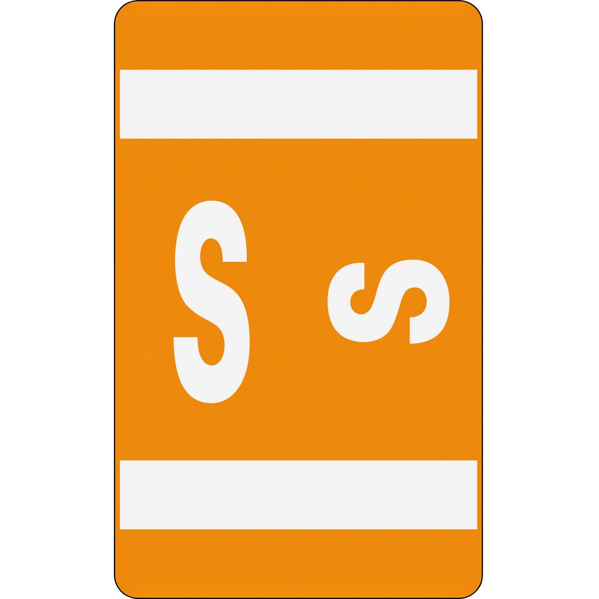 Smead AlphaZ ACCS Color-Coded Labels - "S" - 1" Width x 1 5/8" Length - Orange - 10 / Sheet - 100 / Pack -