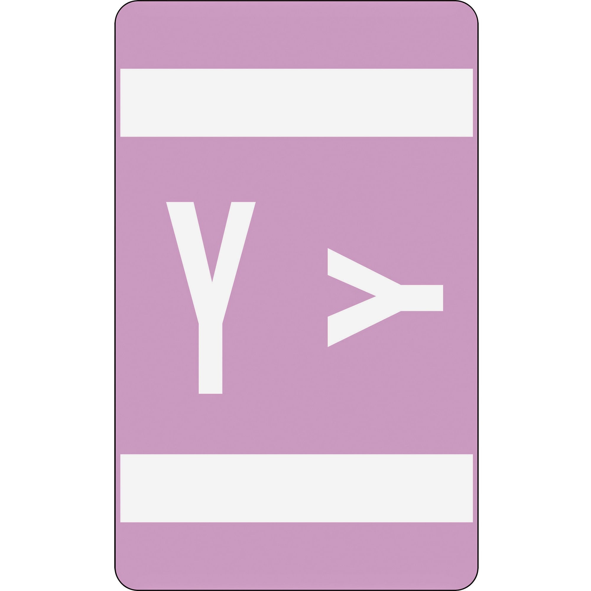 Smead AlphaZ ACCS Color-Coded Labels - "Y" - 1" Width x 1 5/8" Length - Lavender - 10 / Sheet - 100 / Pack -