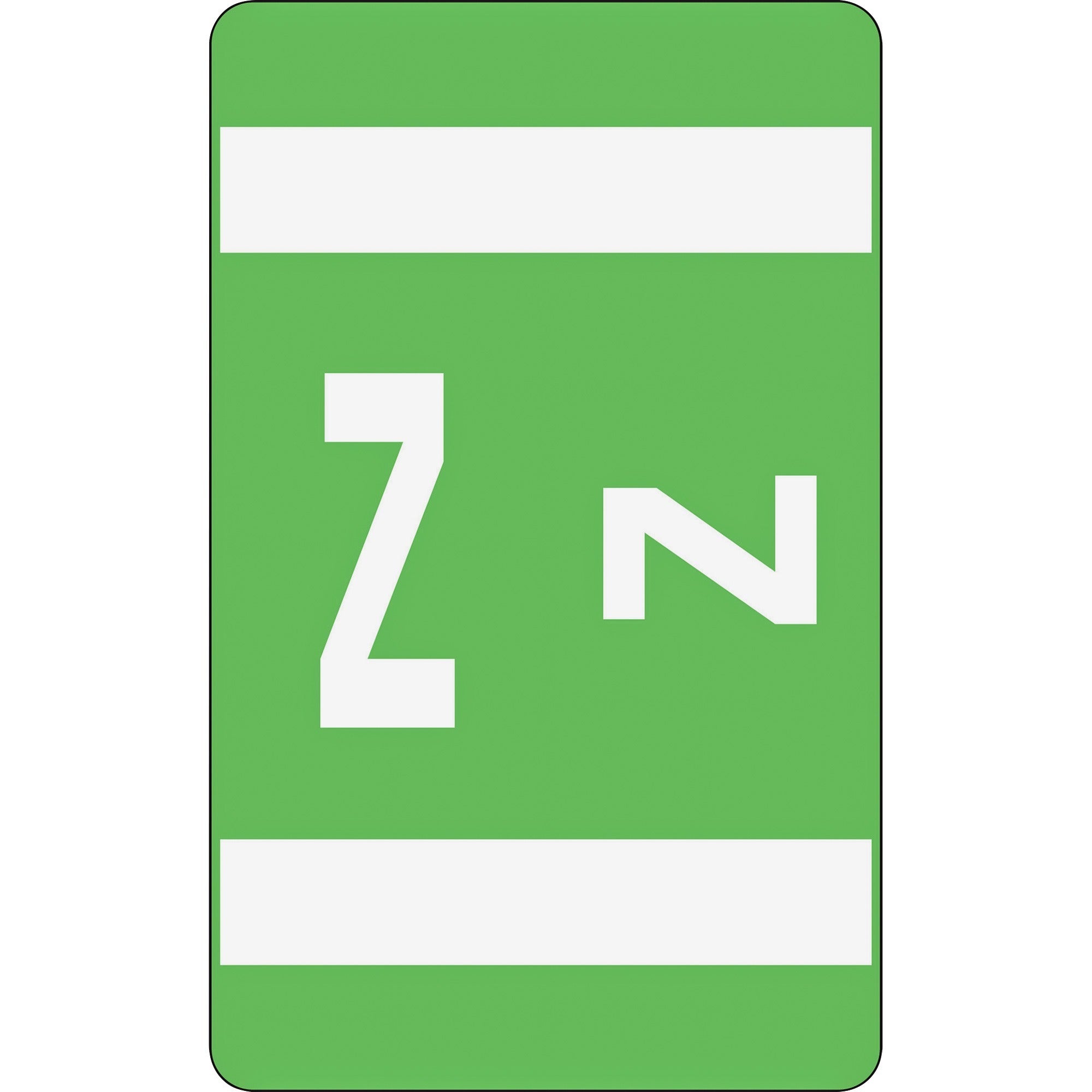 Smead AlphaZ ACCS Color-Coded Labels - "Z" - 1" Width x 1 5/8" Length - Light Green - 10 / Sheet - 100 / Pack -