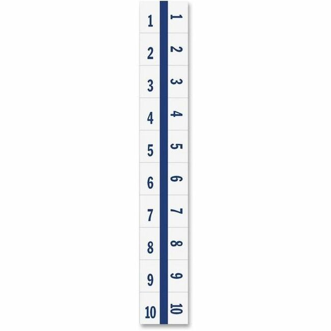 Tabbies Legal Index Divider Tabs - 10 Printed Tab(s) - Digit - 1-10 - 8.5" Divider Width x 11" Divider Length - Letter - 7 Hole Punched - White Paper Divider - Punched - 100 / Pack -
