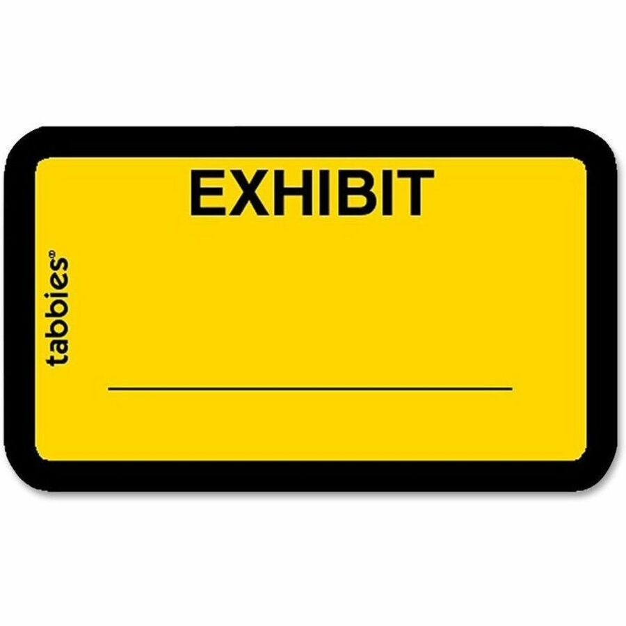 Tabbies Color-coded Legal Exhibit Labels - 1 5/8" Width x 1" Length - Yellow - 252 / Pack -