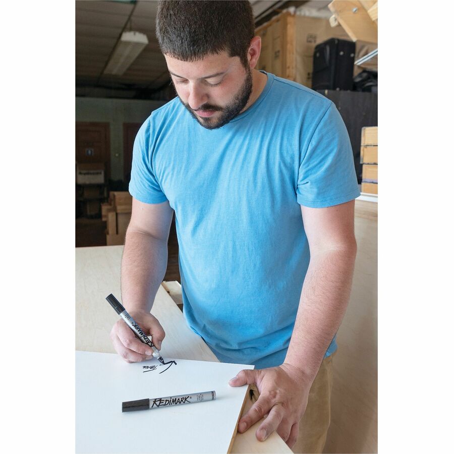 dixon-redimark-chisel-tip-permanent-markers-chisel-marker-point-style-black-metal-barrel-12-box_dix87170 - 2