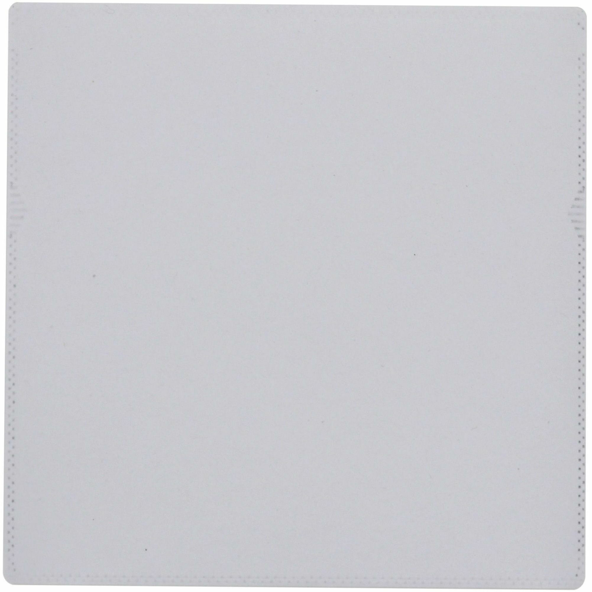 Compucessory Self-Adhesive Poly CD/DVD Holders - 1 x CD/DVD Capacity - White - Polypropylene - 50 / Pack -