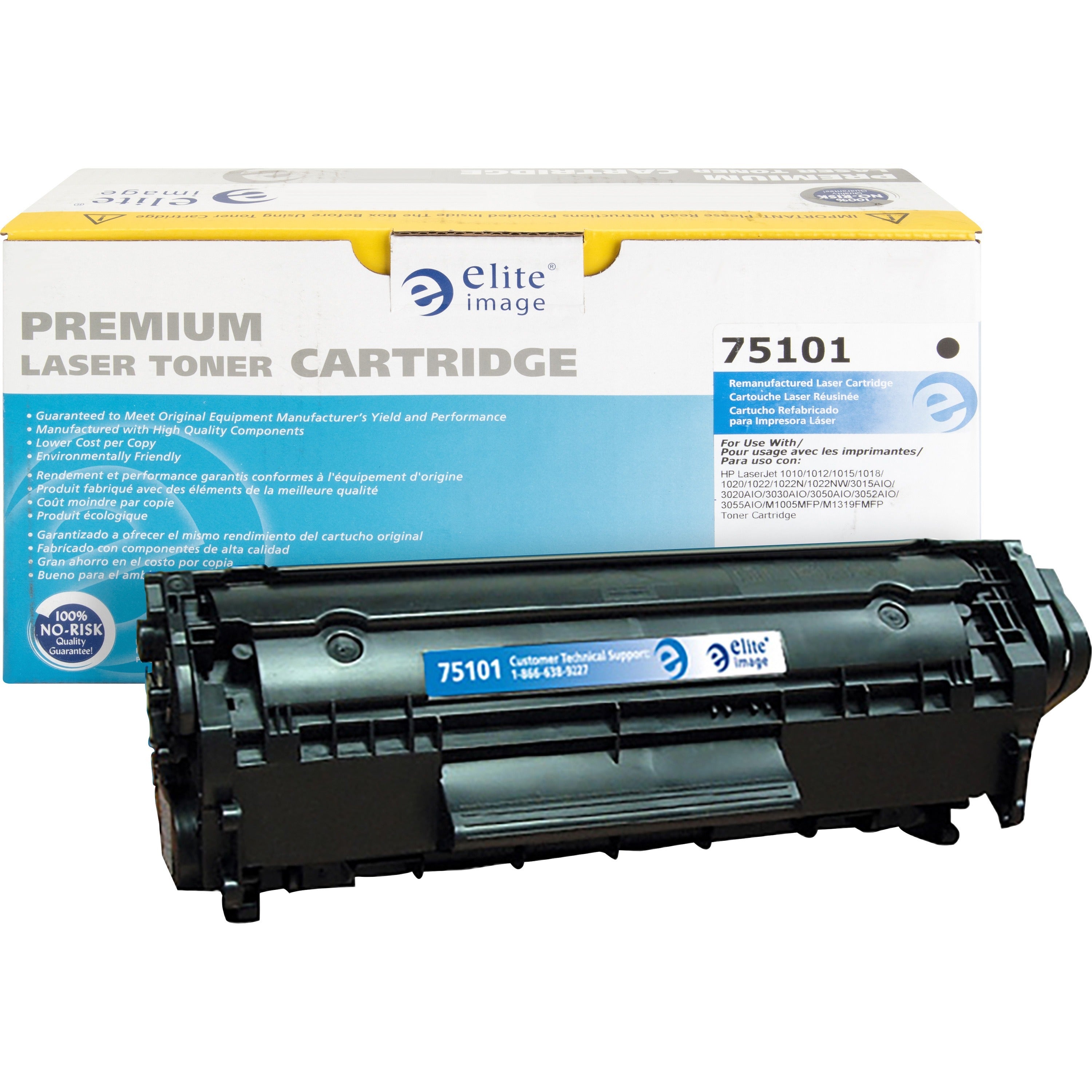 Elite Image Remanufactured Laser Toner Cartridge - Alternative for HP 12A (Q2612A) - Black - 1 Each - 2000 Pages -