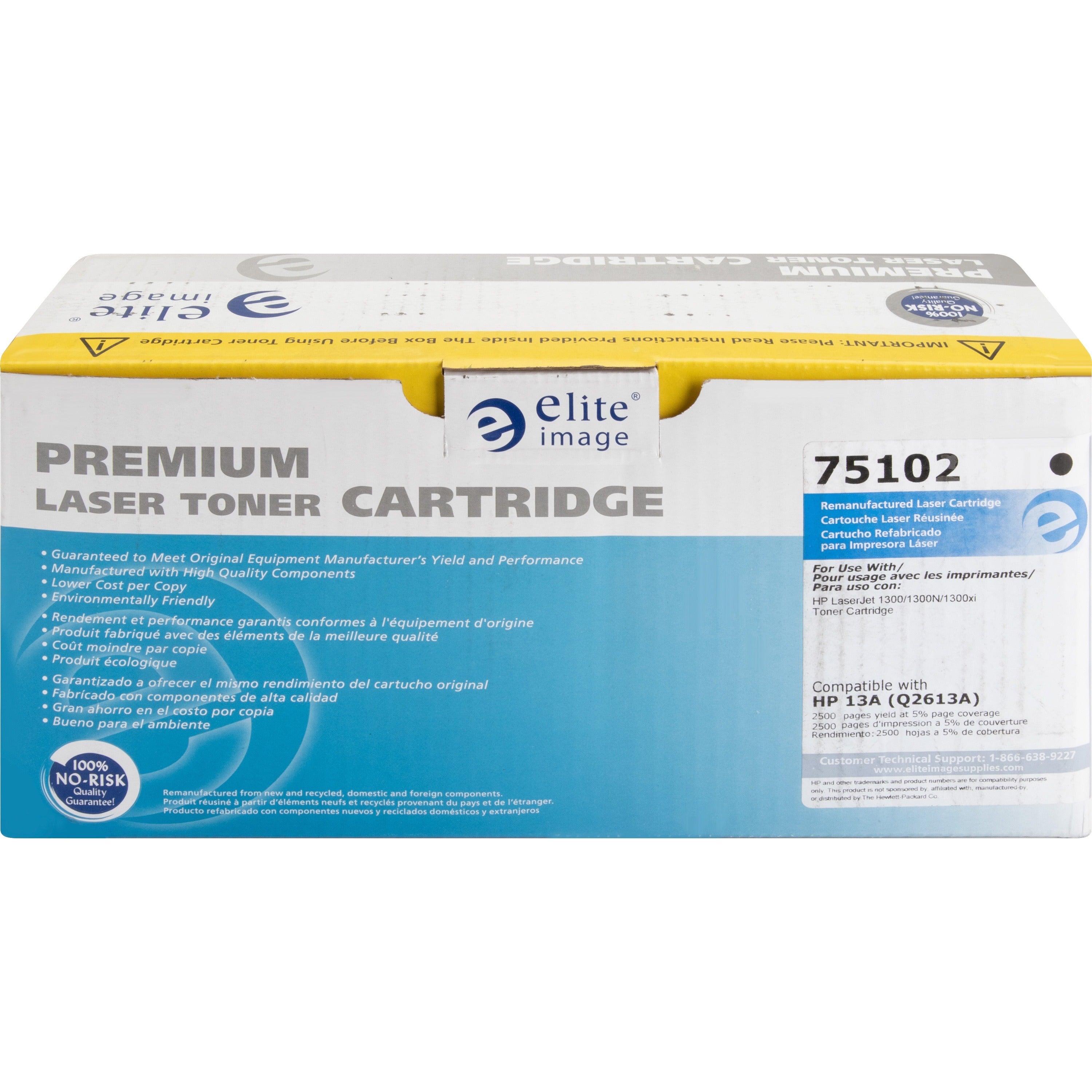 Elite Image Remanufactured Laser Toner Cartridge - Alternative for HP 13A (Q2613A) - Black - 1 Each - 2500 Pages -