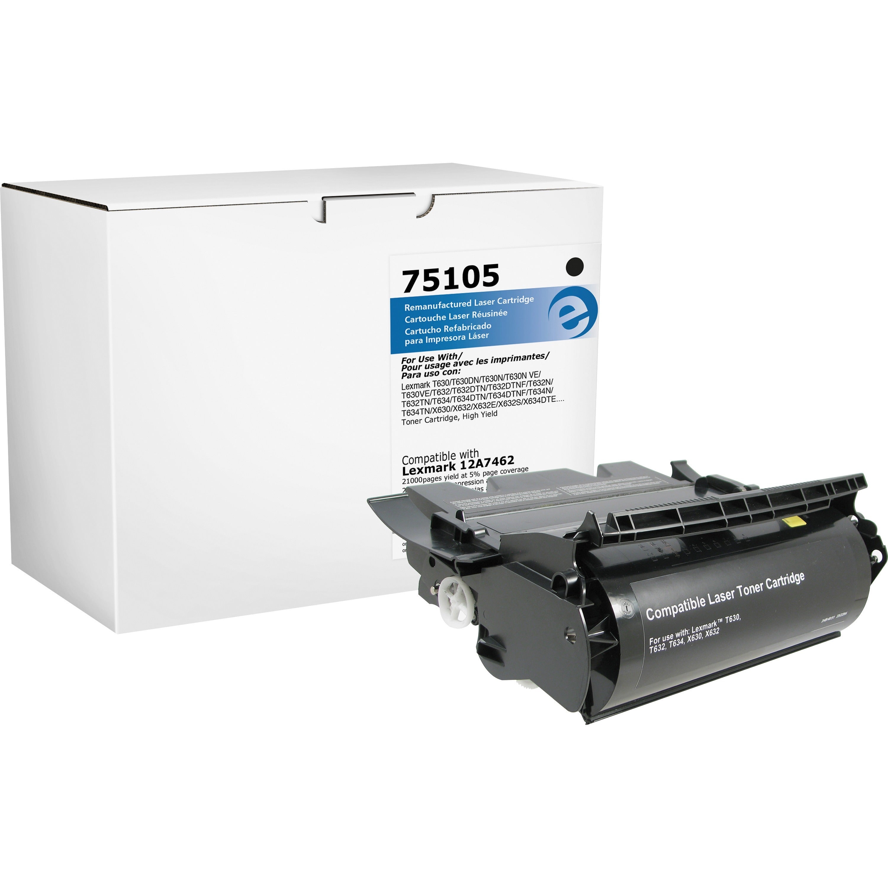 Elite Image Remanufactured Toner Cartridge - Alternative for Lexmark (12A7462) - Laser - 21000 Pages - Black - 1 Each -