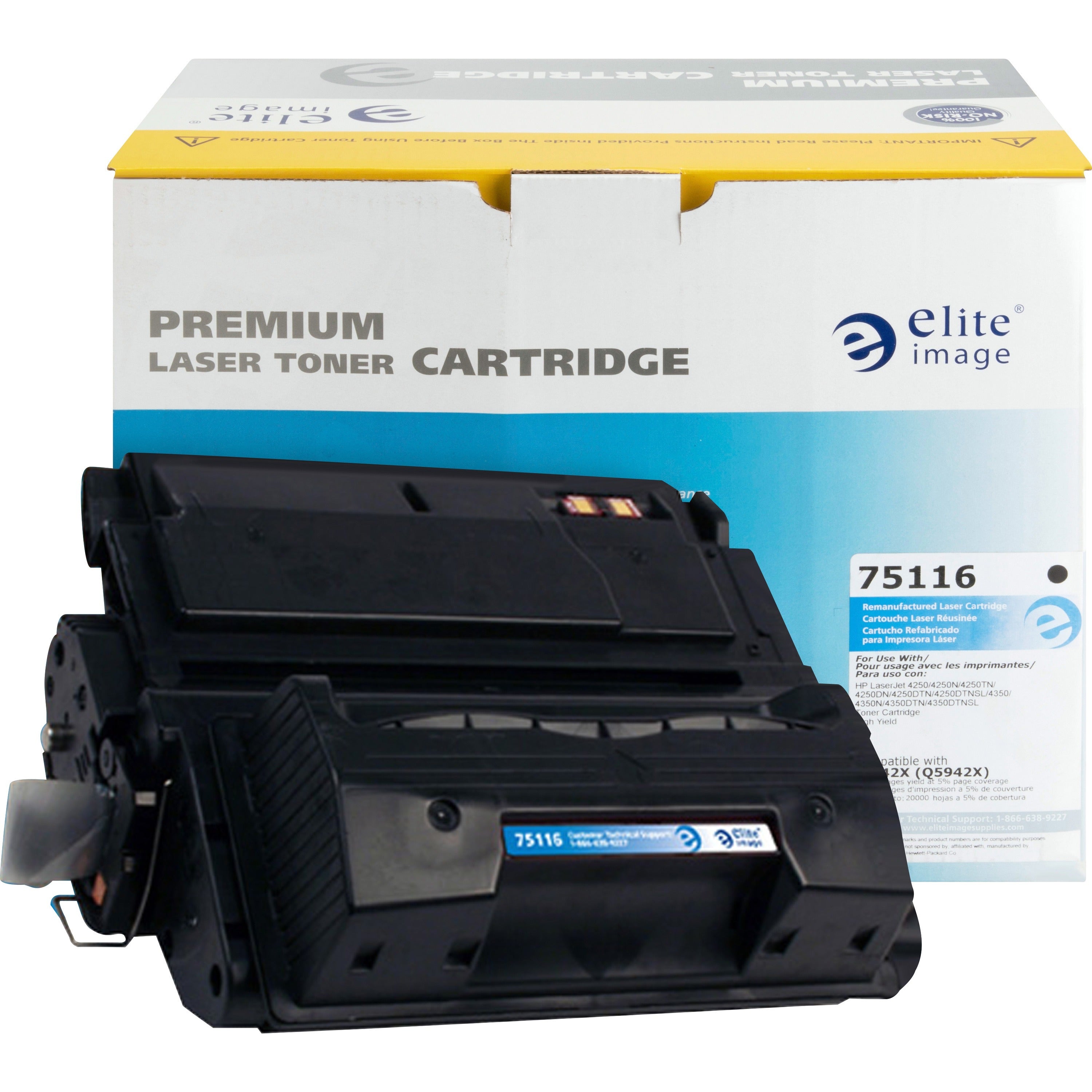Elite Image Remanufactured Toner Cartridge - Alternative for HP 42X (Q5942X) - Laser - 20000 Pages - Black - 1 Each -
