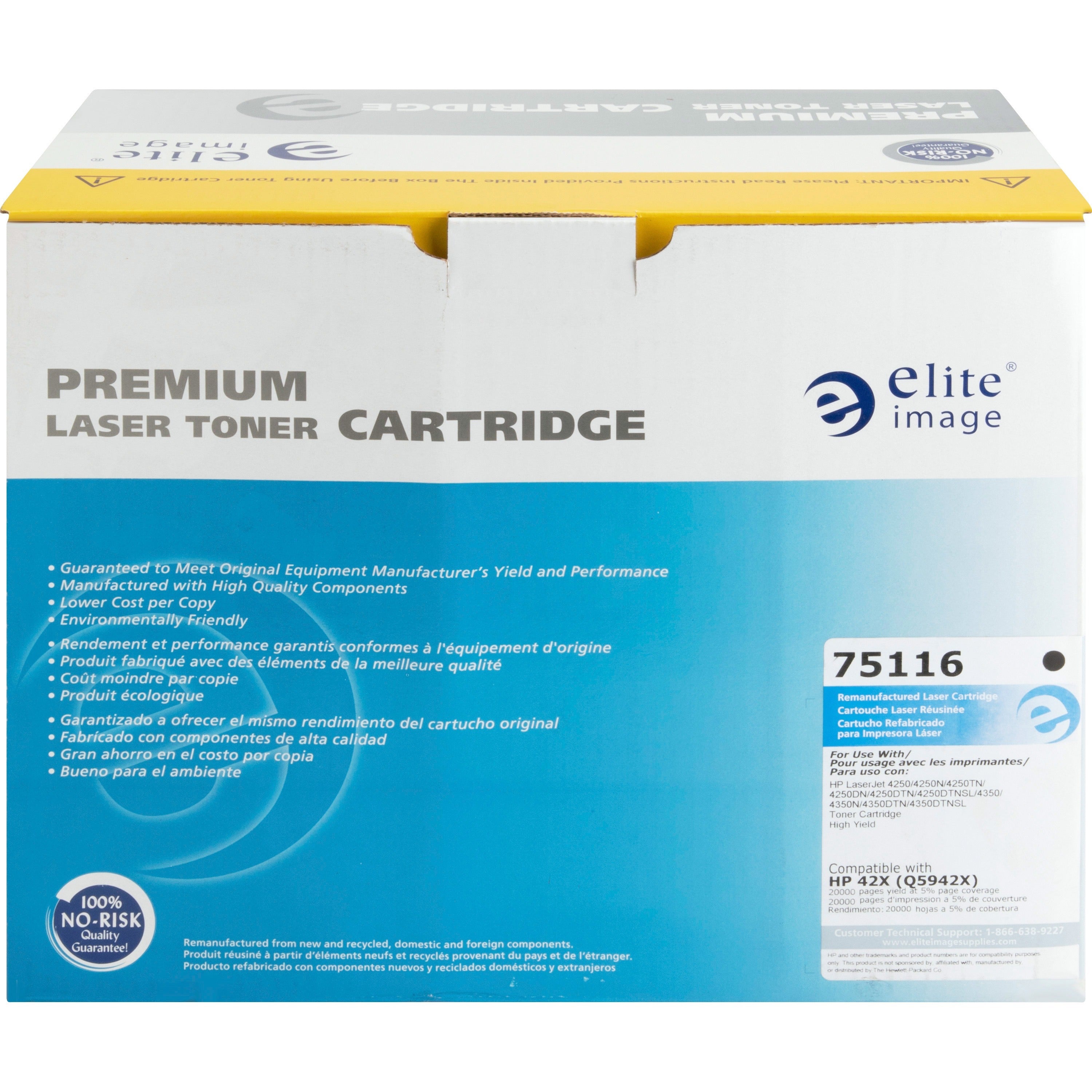 Elite Image Remanufactured Toner Cartridge - Alternative for HP 42X (Q5942X) - Laser - 20000 Pages - Black - 1 Each -