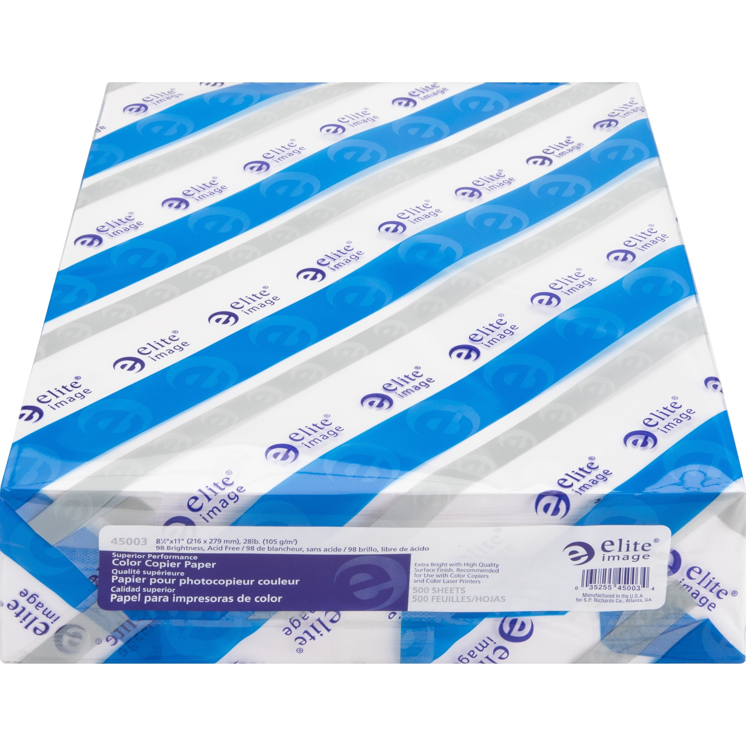 Elite Image Color Copier Paper - 98 Brightness - Letter - 8 1/2" x 11" - 28 lb Basis Weight - Smooth - 500 / Ream - White -