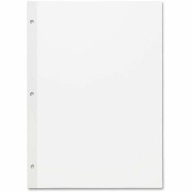Sparco Unruled Filler Paper - 100 Sheets - Plain - Unruled Margin - 20 lb Basis Weight - Letter - 8 1/2" x 11" - White Paper - Subject, Reinforced Edges - Recycled - 100 / Pack -