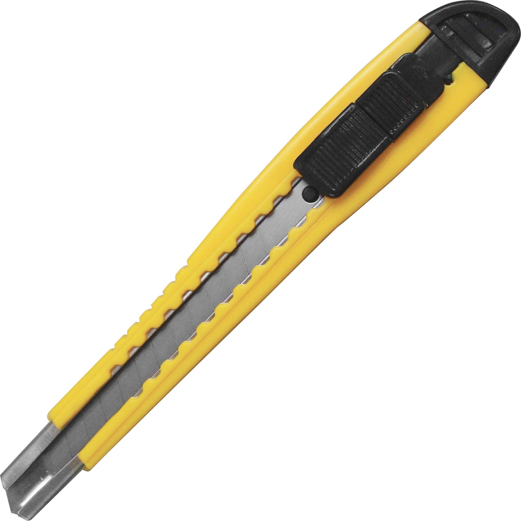 Sparco Fast-Point Snap-Off Blade Knife - 5.75" Blade Length - Pocket Clip, Locking Blade - Yellow - 1 Each -