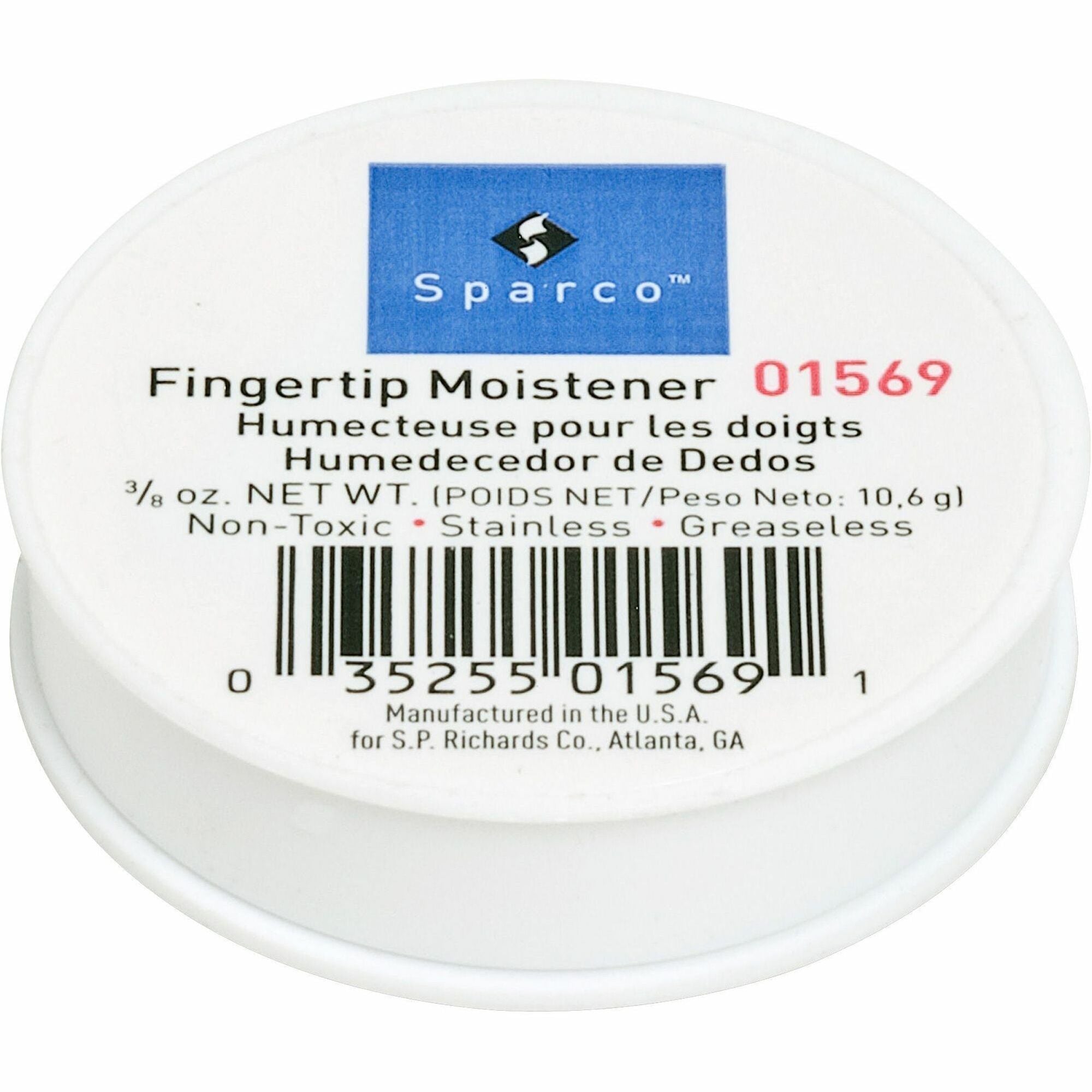 Sparco 3/8 Ounce Fingertip Moisturizer - White - Odorless, Stainingless, Non-slip, Greaseless - 1 Each -