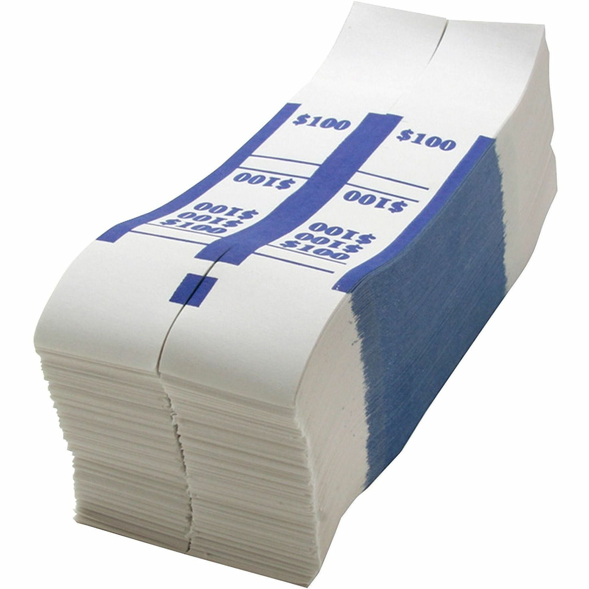 Sparco White Kraft ABA Bill Straps - 1000 Wrap(s)Total $100 in $1 Denomination - Kraft - Blue - 1000 / Pack -