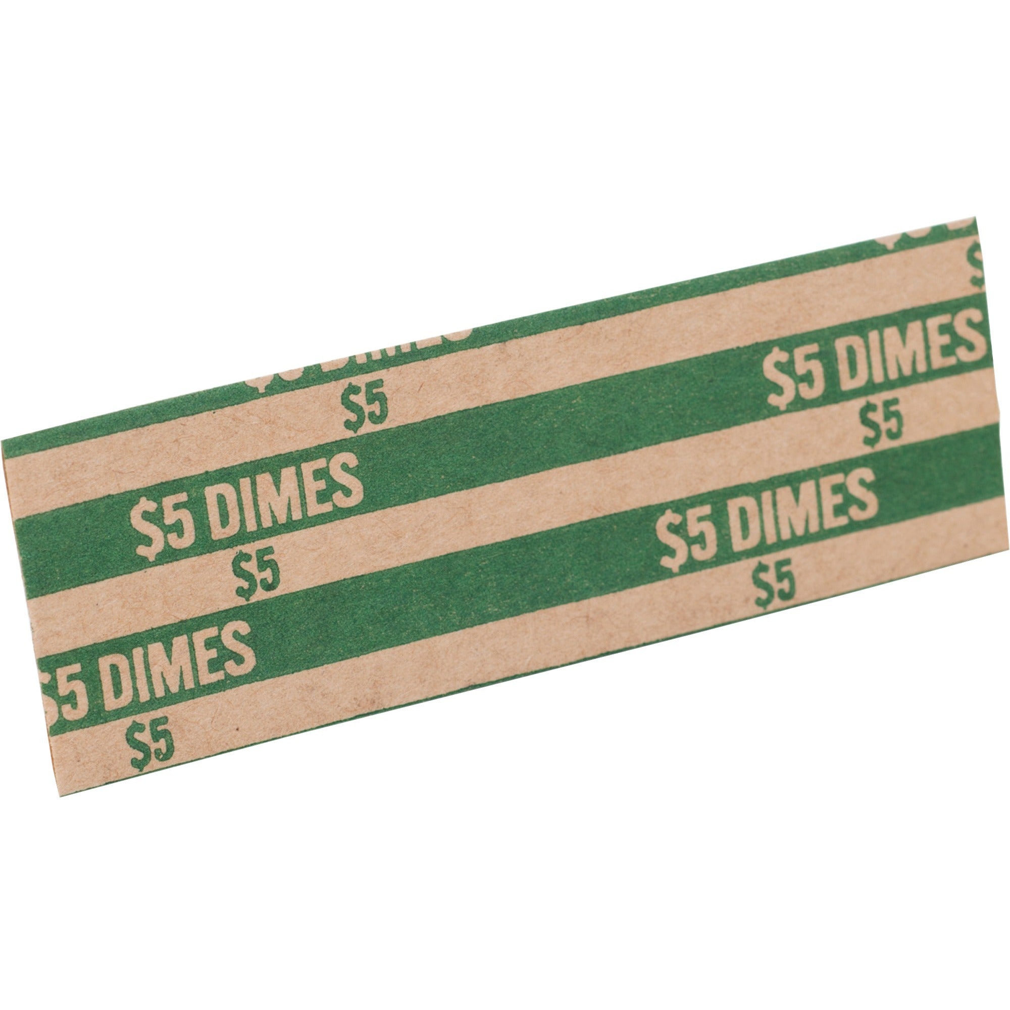 Sparco Flat Coin Wrappers - 1000 Wrap(s)Total $5.0 in 50 Coins of 10 Denomination - 60 lb Basis Weight - Kraft - Green - 1000 / Pack -