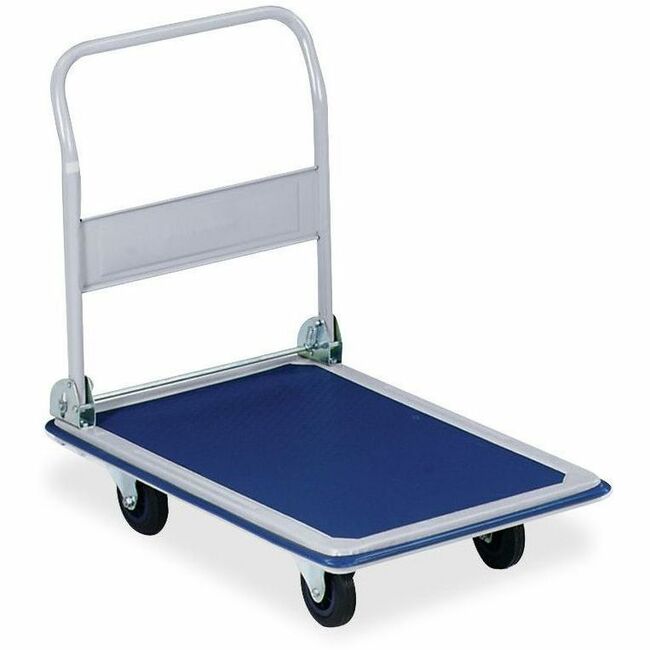 Sparco Folding Platform Truck - Tubular Handle - 660 lb Capacity - Steel, Polyvinyl Chloride (PVC) - x 24.8" Width x 36" Depth x 29.5" Height - Gray - 1 Each -