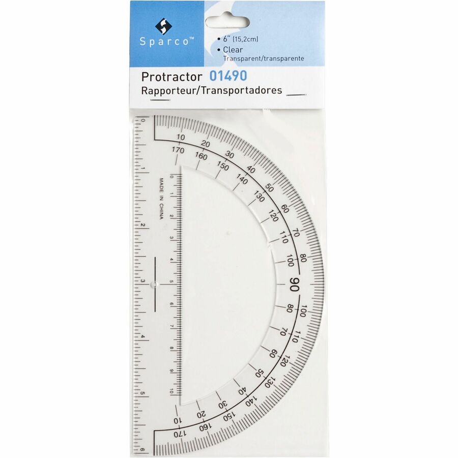Sparco Professional Protractor - Plastic - Clear - 1 Each -
