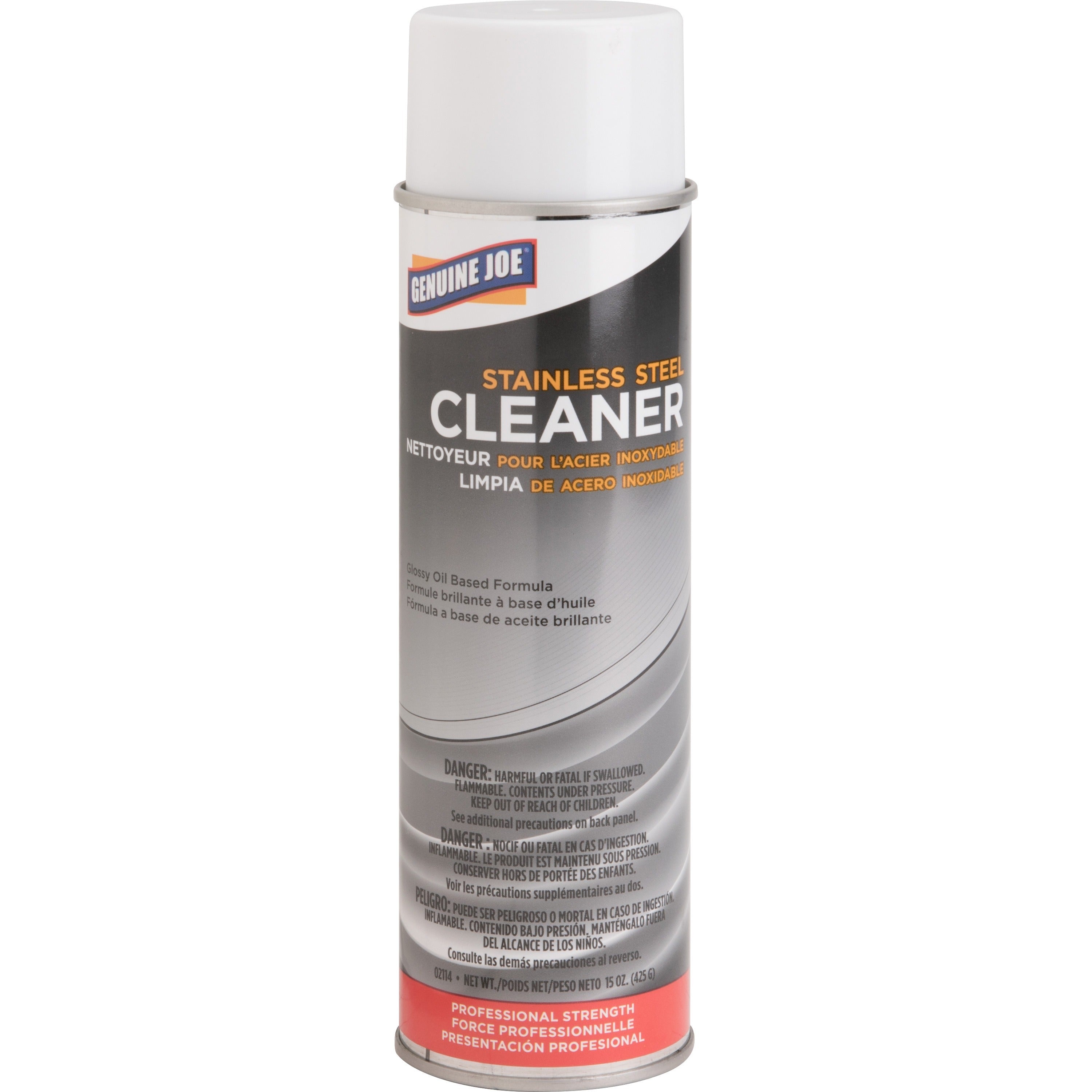 Genuine Joe Stainless Steel Cleaner - For Metal Surface - 15 fl oz (0.5 quart)Can - 1 Each - Pleasant Scent, Luster - Multi -