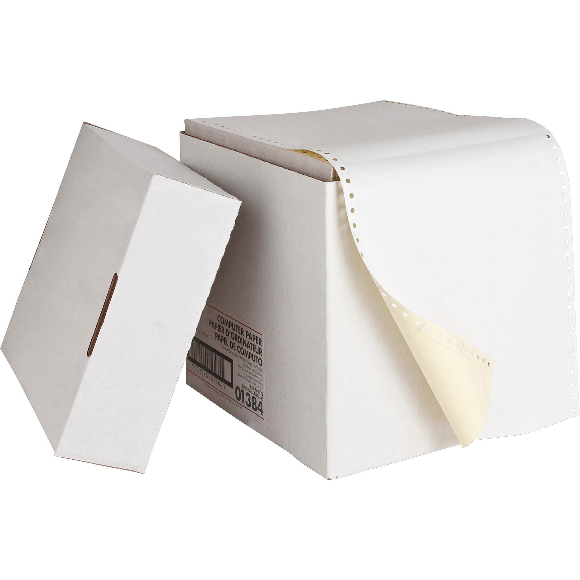 Sparco Multicolor Carbonless Computer Paper - Letter - 8 1/2" x 11" - 15 lb Basis Weight - 185 / Carton - Perforated - White -