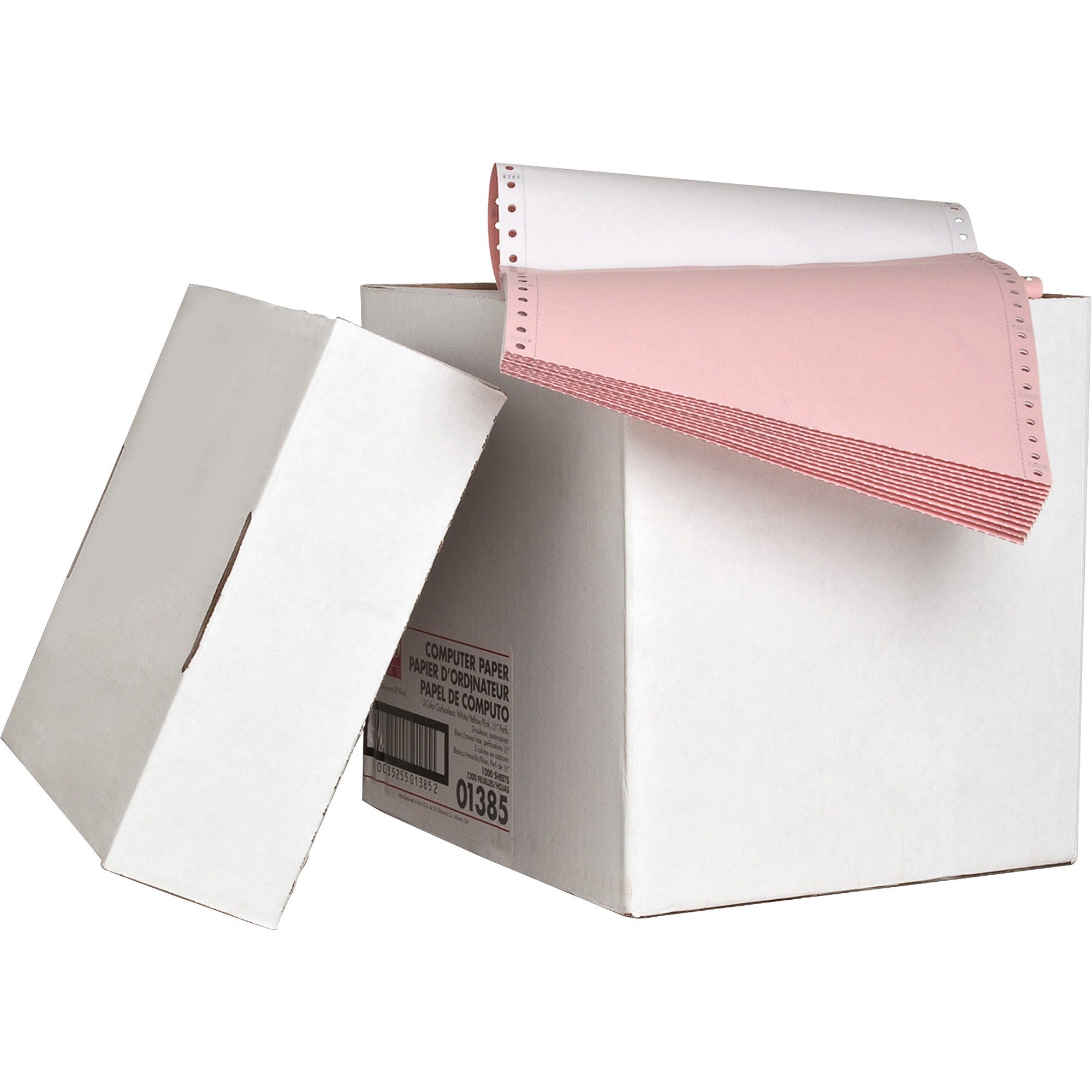 Sparco 3-part Computer Paper - Letter - 8 1/2" x 11" - 15 lb Basis Weight - 1200 / Carton - Perforated - Assorted -