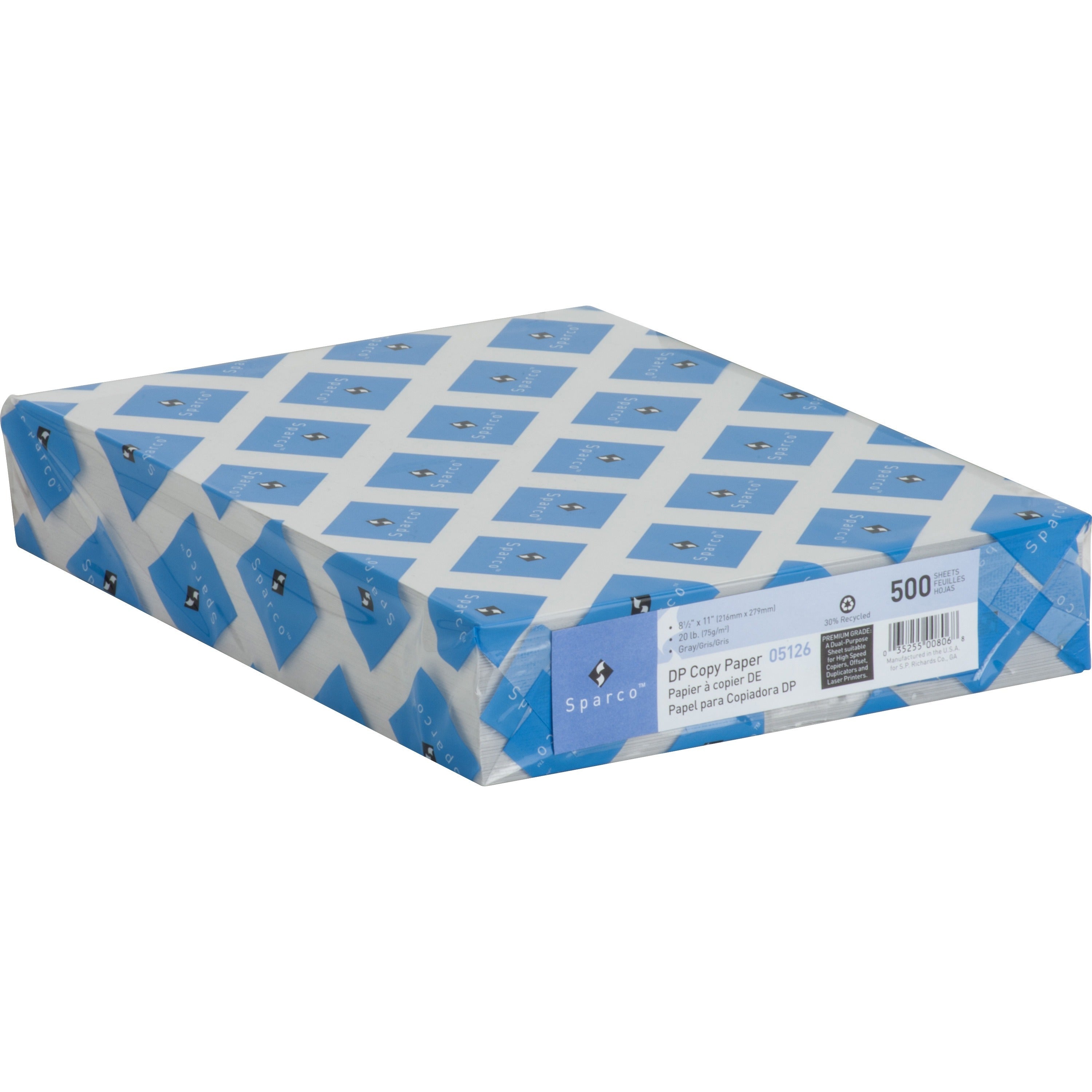 Sparco Premium Copy Paper - Gray - Letter - 8 1/2" x 11" - 20 lb Basis Weight - 500 / Ream - Sustainable Forestry Initiative (SFI) - Lint-free, Acid-free, Archival-safe - Gray -