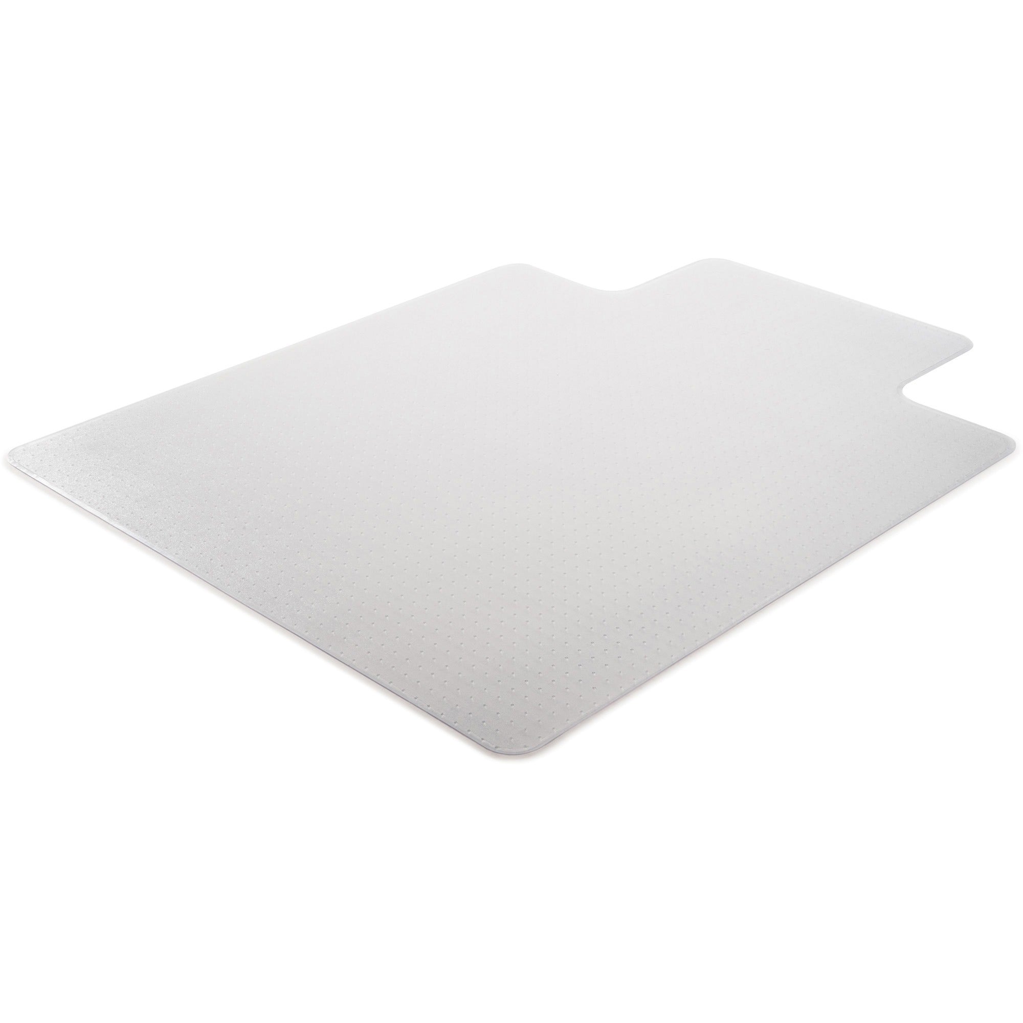 Lorell Low Pile Standard Lip Economy Chairmat - Carpeted Floor - 48" Length x 36" Width x 0.095" Thickness - Lip Size 10" Length x 19" Width - Rectangular - Vinyl - Clear - 1Each -