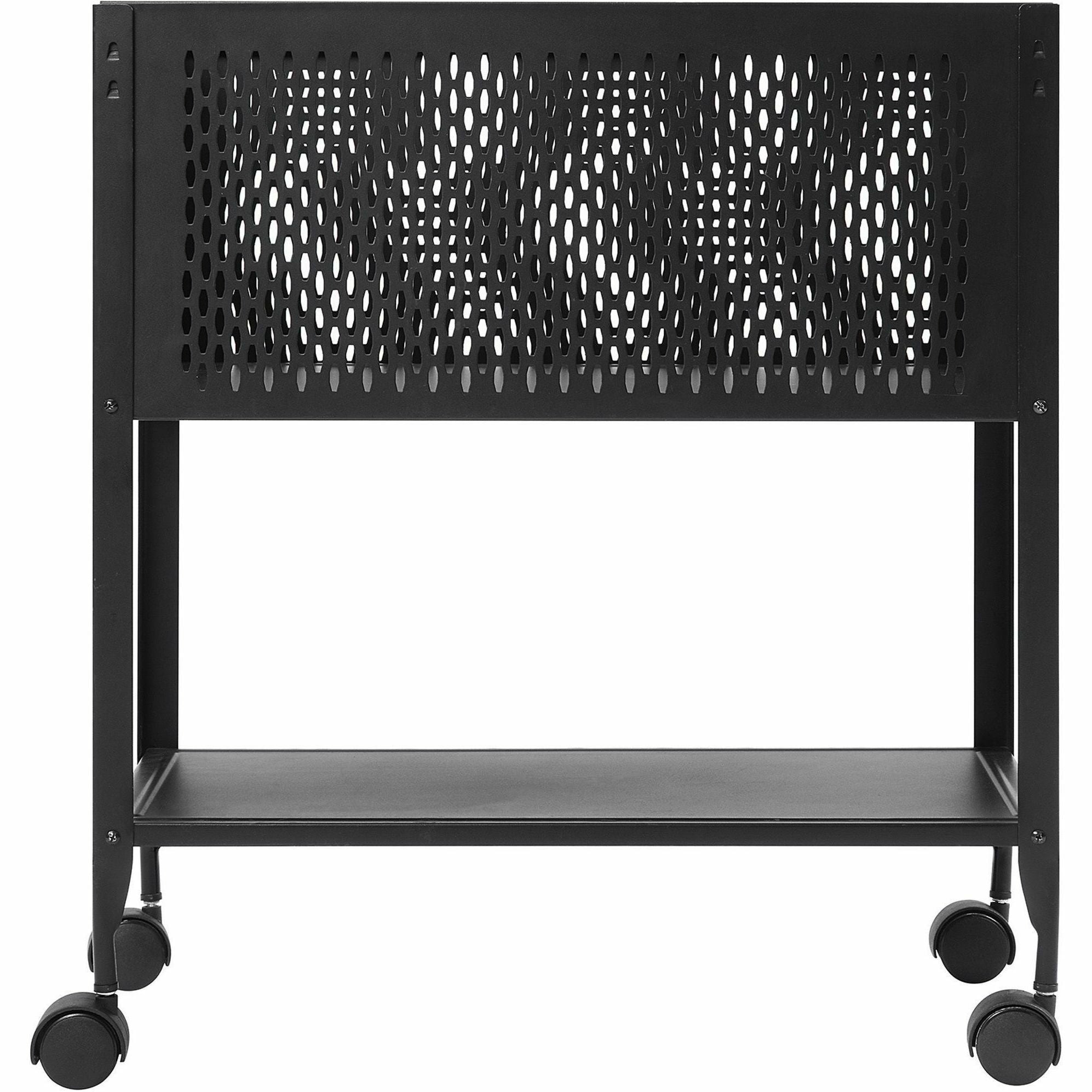 Lorell Mesh Rolling File - 4 Casters - Steel - x 13.3" Width x 24.2" Depth x 27.7" Height - Black - 1 Each - 2