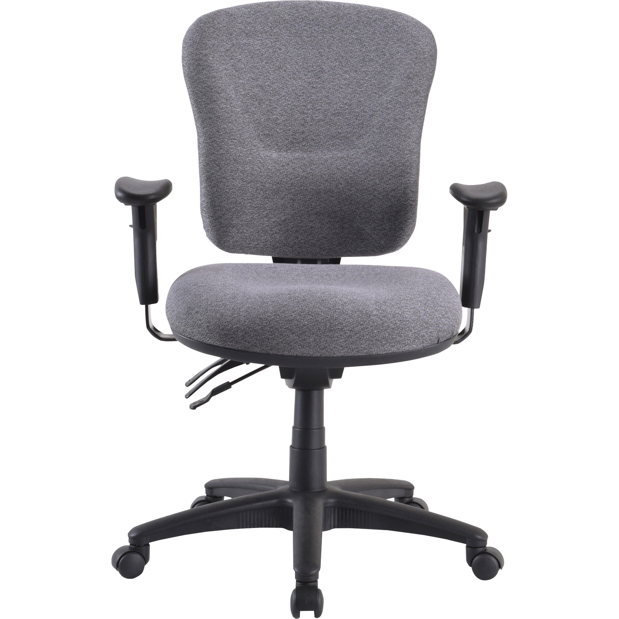 Lorell Accord Series Mid-Back Task Chair - Gray Polyester Seat - Black Frame - 1 Each -