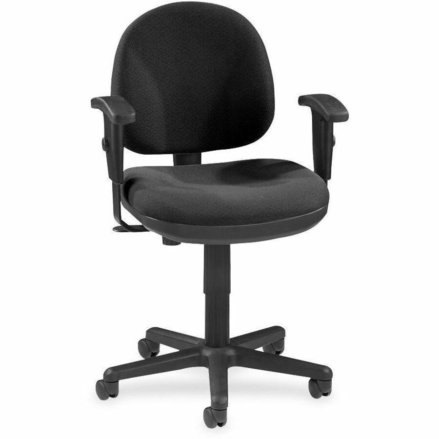 Lorell Millenia Series Pneumatic Adjustable Task Chair - Black Seat - Black Back - 1 Each -