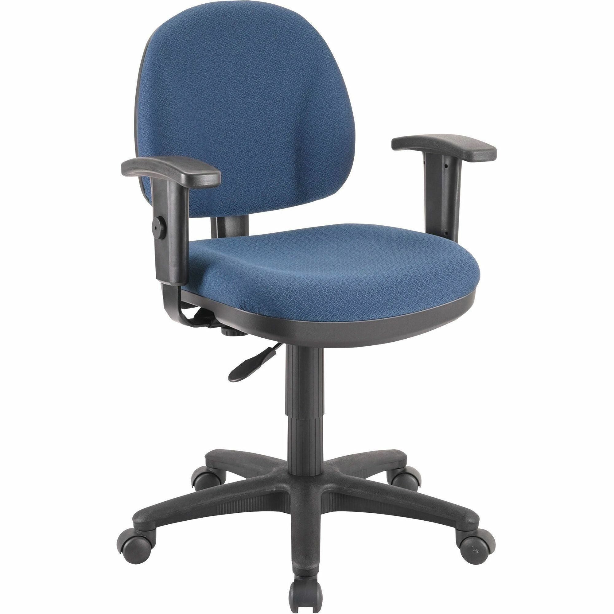 Lorell Millenia Series Pneumatic Adjustable Task Chair - Blue Seat - 1 Each -