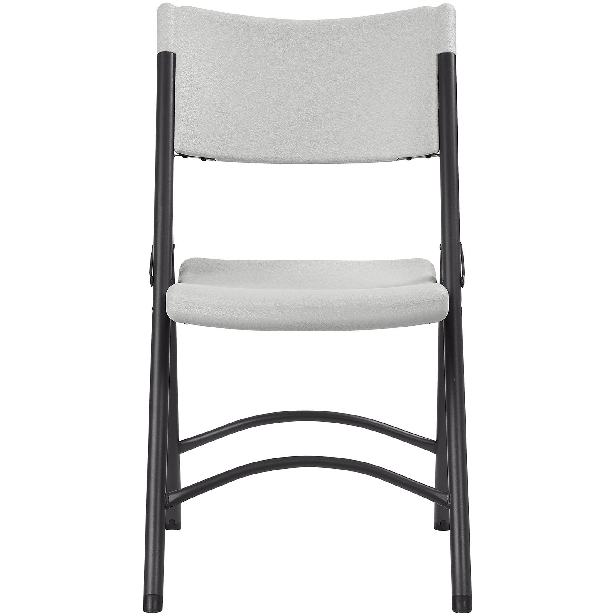 Lorell Heavy-duty Blow-Molded Folding Chairs - Light Gray Polyethylene Seat - Light Gray Polyethylene Back - Dark Gray Steel Frame - Steel, Polyethylene - 4 / Carton -