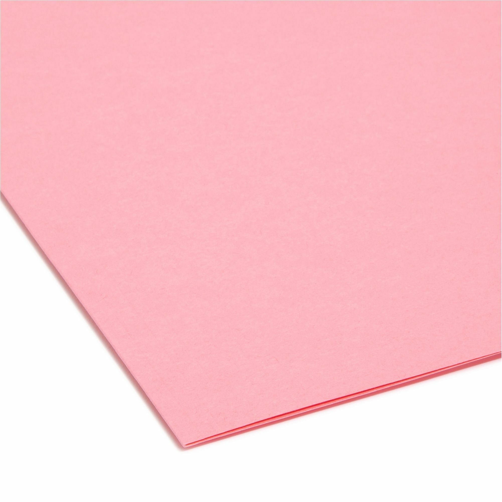Smead Interior Folders - Letter - 8 1/2" x 11" Sheet Size - 3/4" Expansion - 1/3 Tab Cut - Assorted Position Tab Location - 11 pt. Folder Thickness - Aqua, Black, Dark Pink, Gray, Purple - 100 / Box -