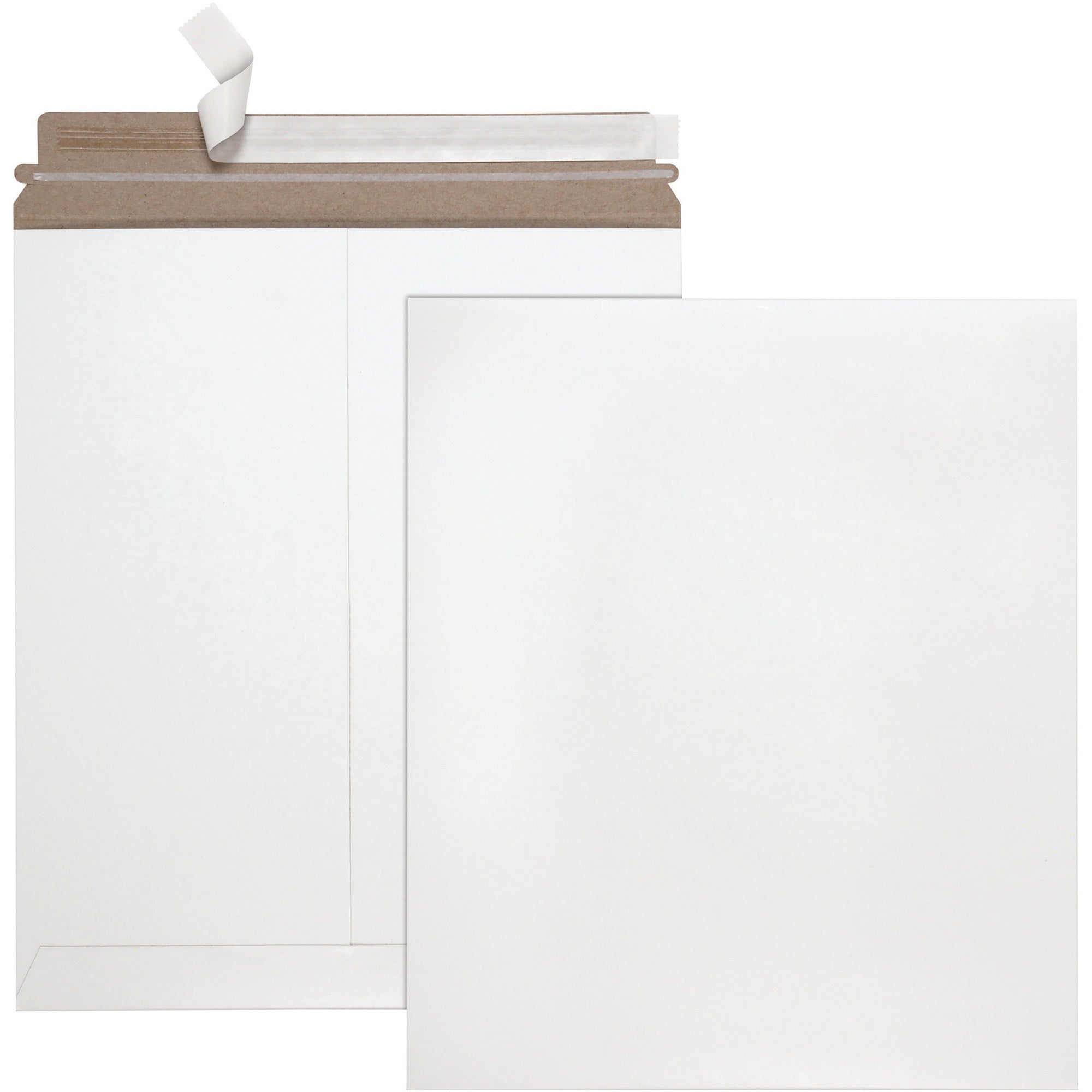 Quality Park Sturdy Fiberboard Photo Mailers - Board - 6" Width x 8" Length - Self-sealing - Fiberboard - 25 / Box - White -