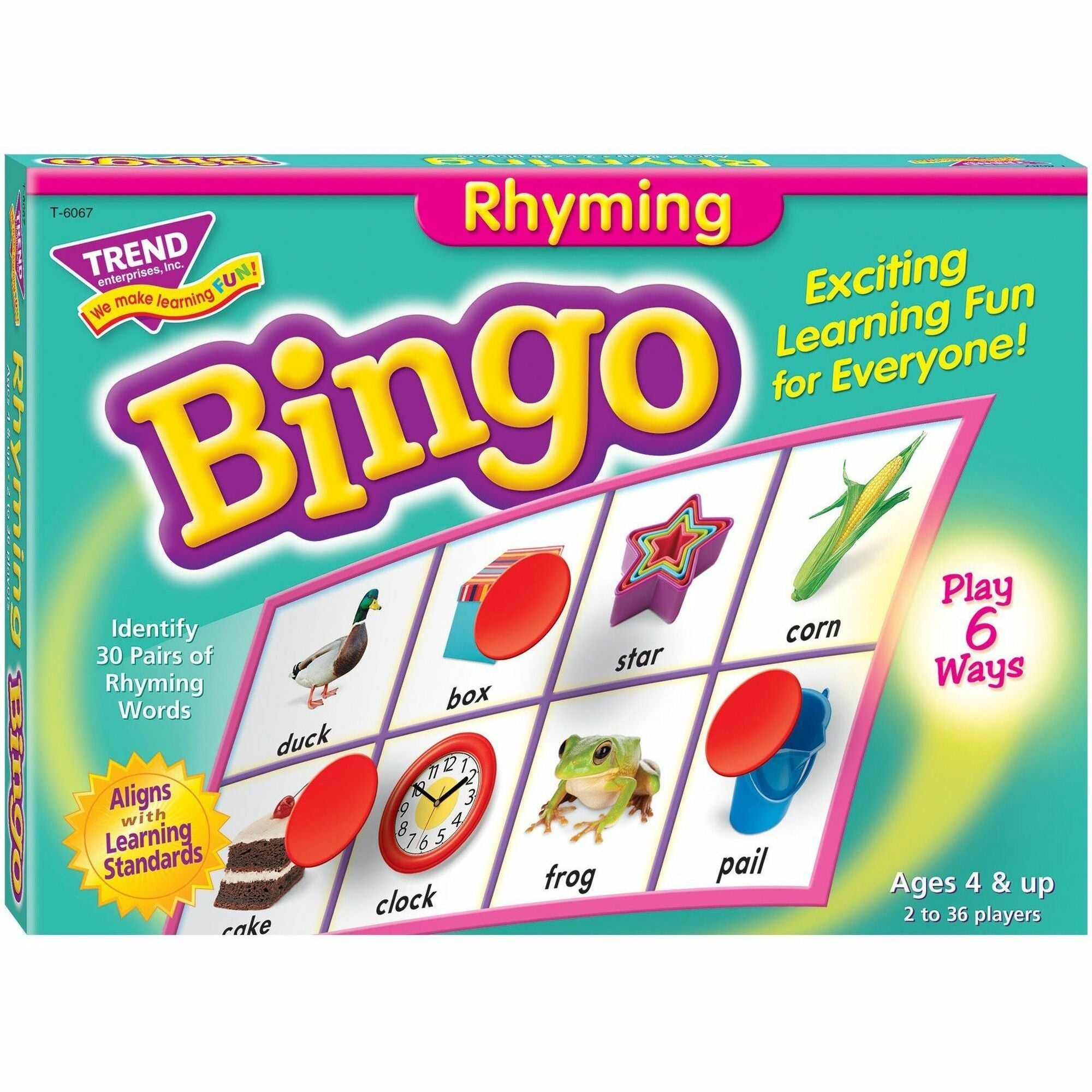 Trend Rhyming Bingo Game - Theme/Subject: Learning - Skill Learning: Vocabulary, Spelling, Rhyming, Word - 4 Year & Up - Multi -