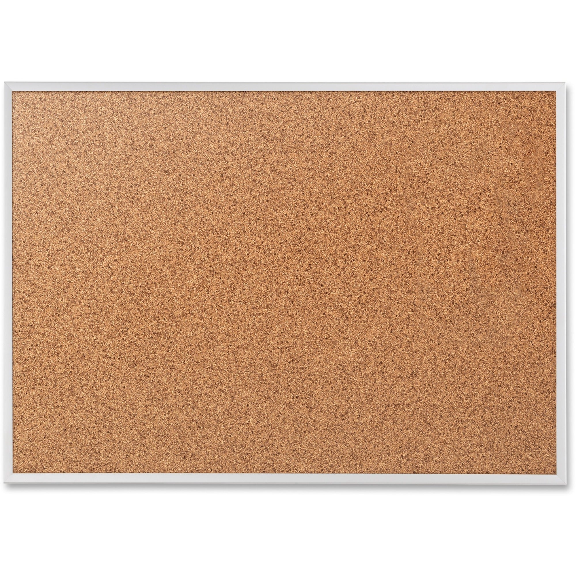 Quartet Classic Series Bulletin Board - 36" Height x 48" Width - Brown Natural Cork Surface - Heavy-gauge, Self-healing, Heavy Duty - Silver Aluminum Frame - 1 Each -
